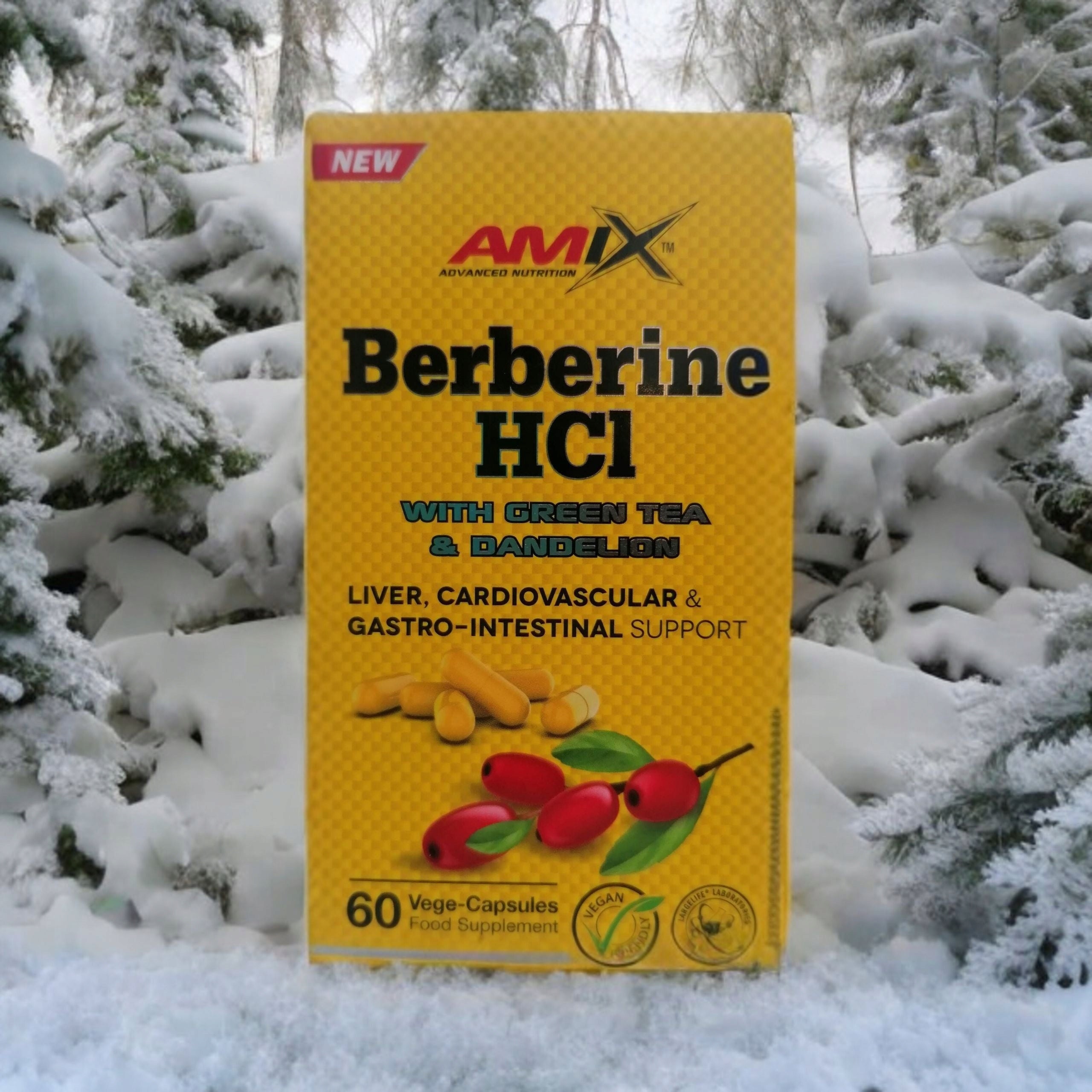 Berberine Complex HCL Berberys Dandelion Green Tea 60 capsules Medical device no