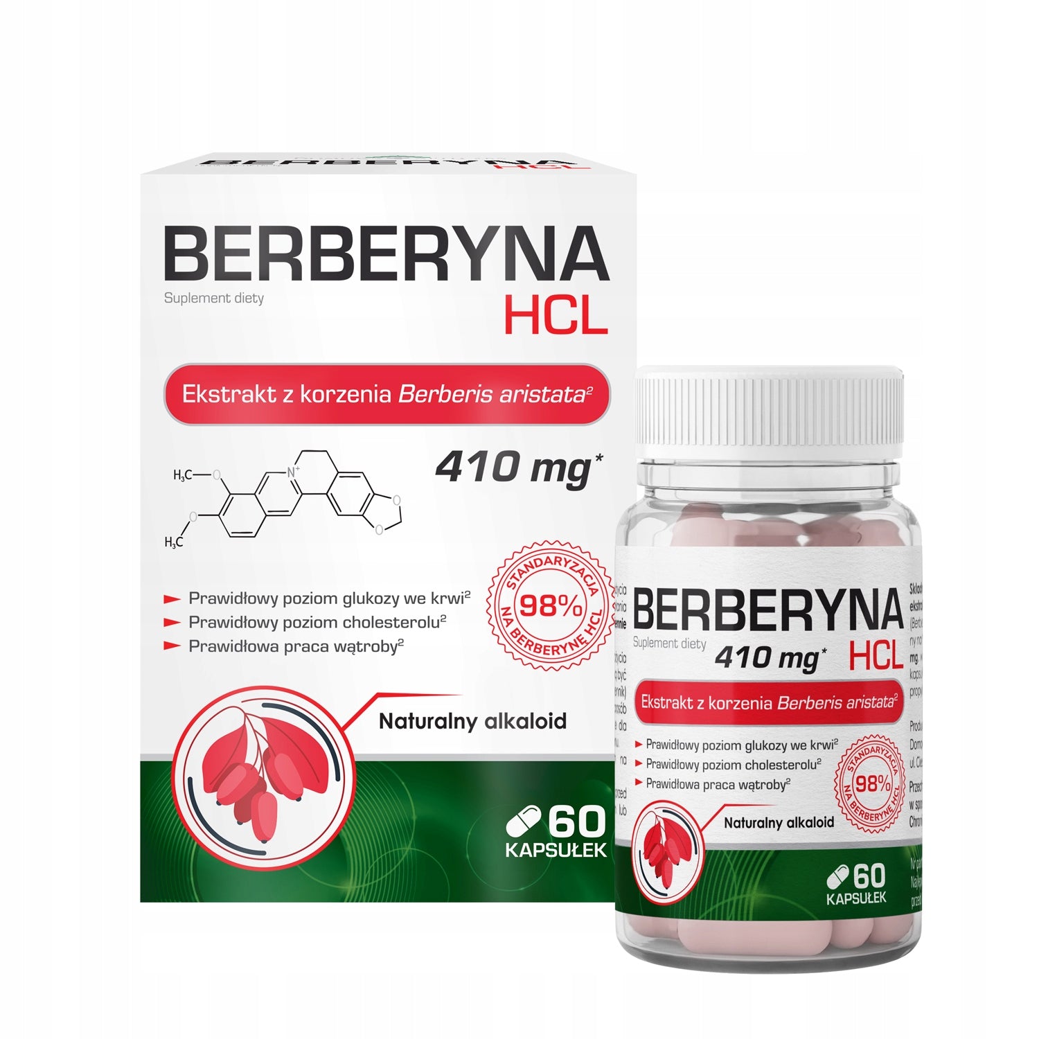 Berberine HCL 400 mg 60 kaps. Domowa Apteczka Expiration date at least 1 year from the date of purchase