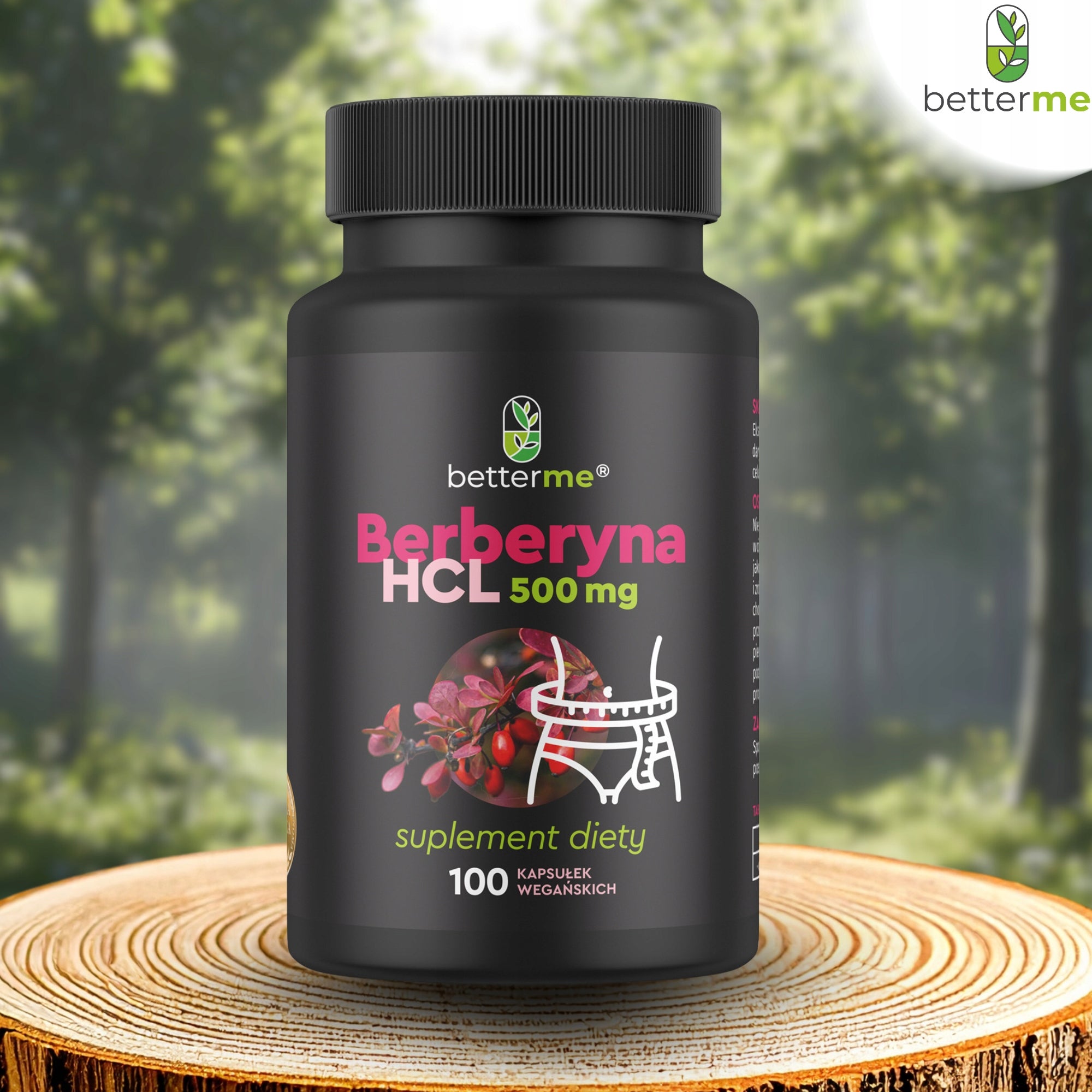 Berberine HCL 500 mg 98% BetterMe 100 capsules VEGE – dietary supplement Medical device no