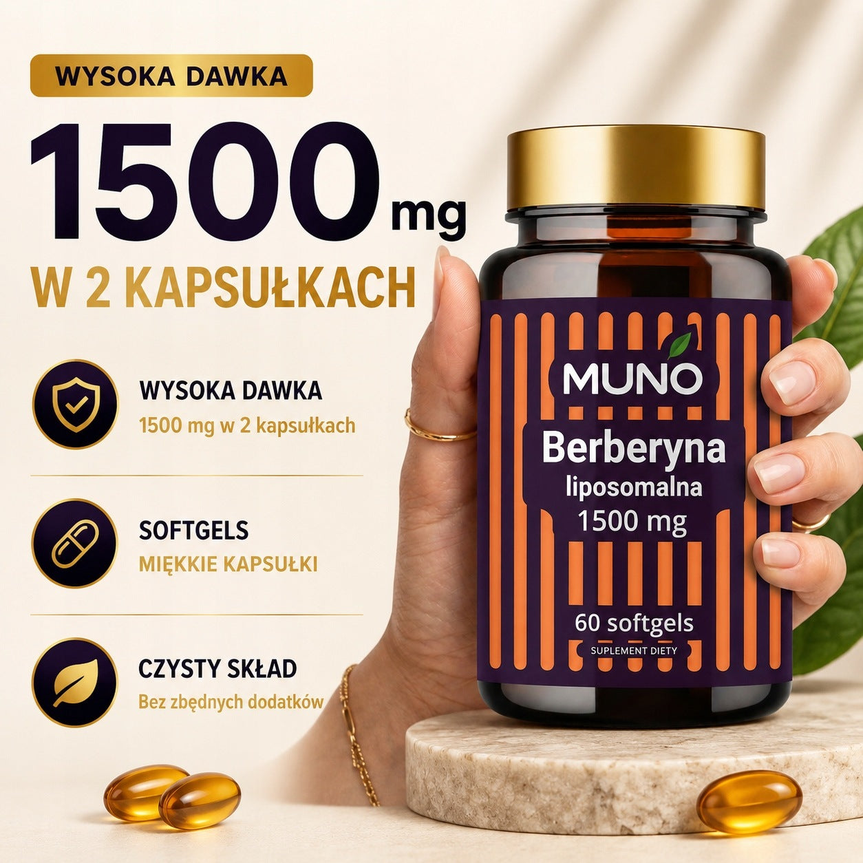 Berberine Liposomal HCL 1500 mg 60 softgels small soft LARGE DOSE Packaging status original