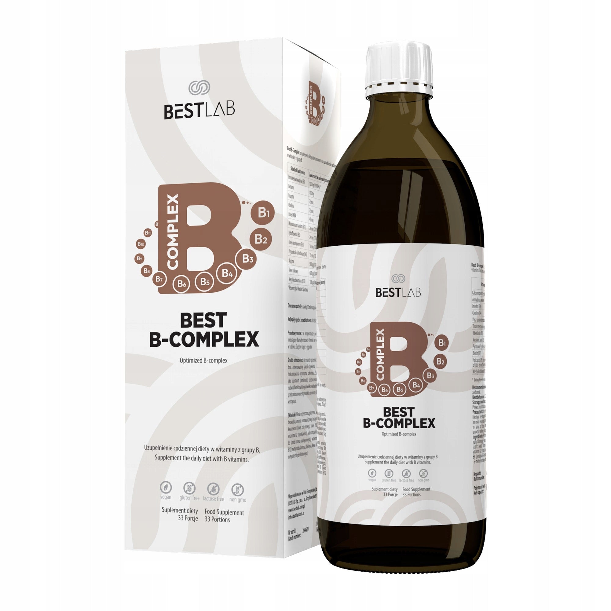 Best Lab B-Complex 500 ml - liquid vitamin B, active methylated forms