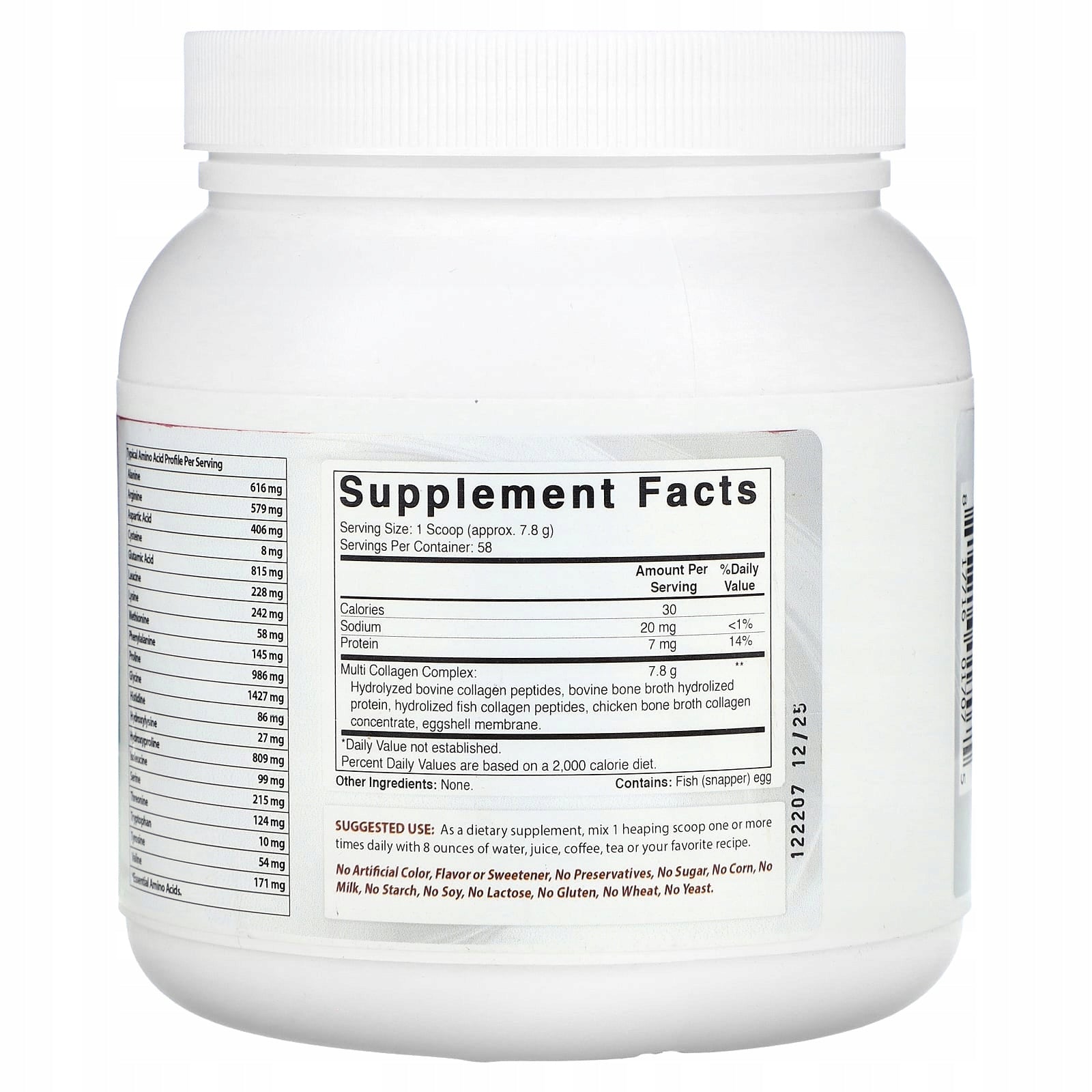 Best Naturals, Multicollagen Peptides, Non-Aromatized, 454 g Expiration date at least 3 months from the date of purchase