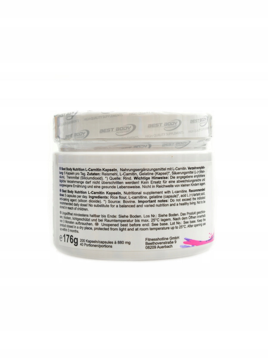 Best body nutrition L-Carnitin 2 X 200 kapslí DUOPACK Expiration date at least six months from the date of purchase