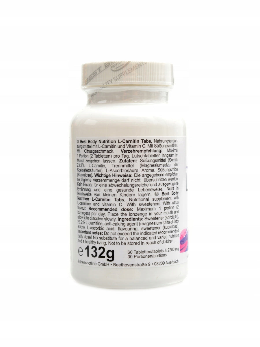 Best body nutrition L-Carnitin citrus tabs 2 x 60 tablet DUOPACK Manufacturer code 4260121340768