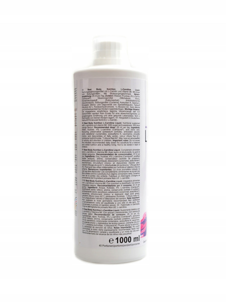 Best body nutrition L-Carnitine liquid 1000 ml krvavý pomeranč Expiration date at least six months from the date of purchase