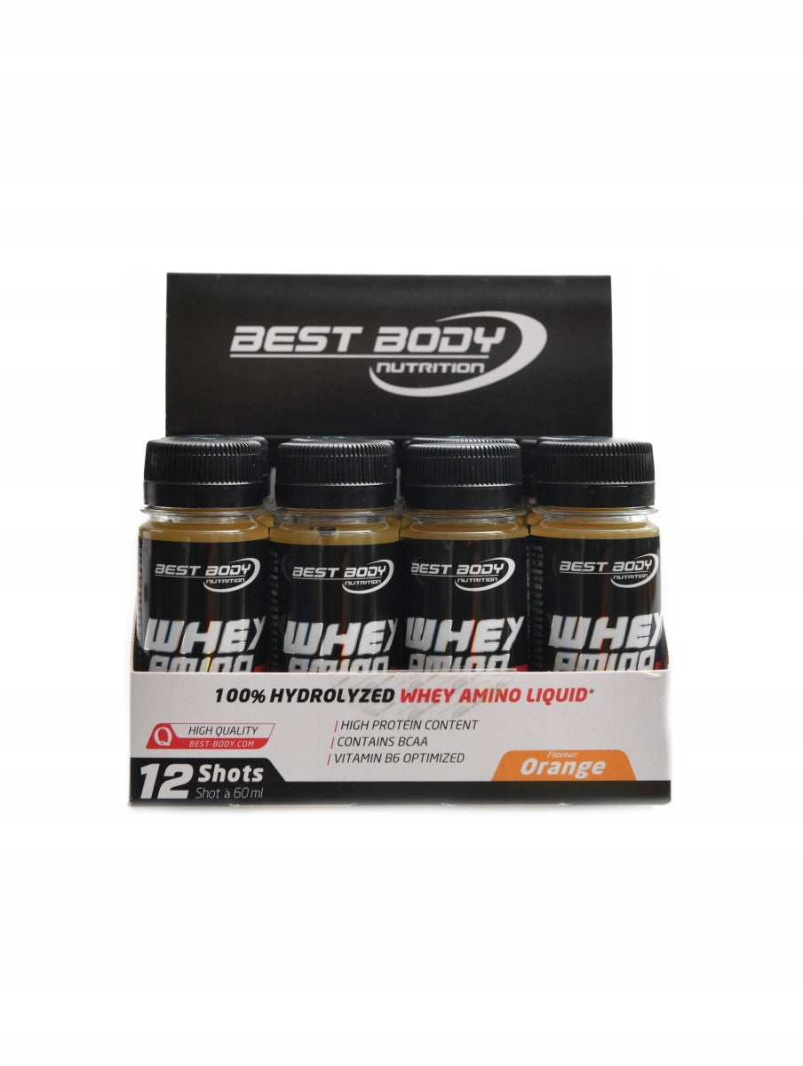 Best body nutrition Whey amino liquid muscle shock 12 x 60ml shot pomeranč Packaging status original