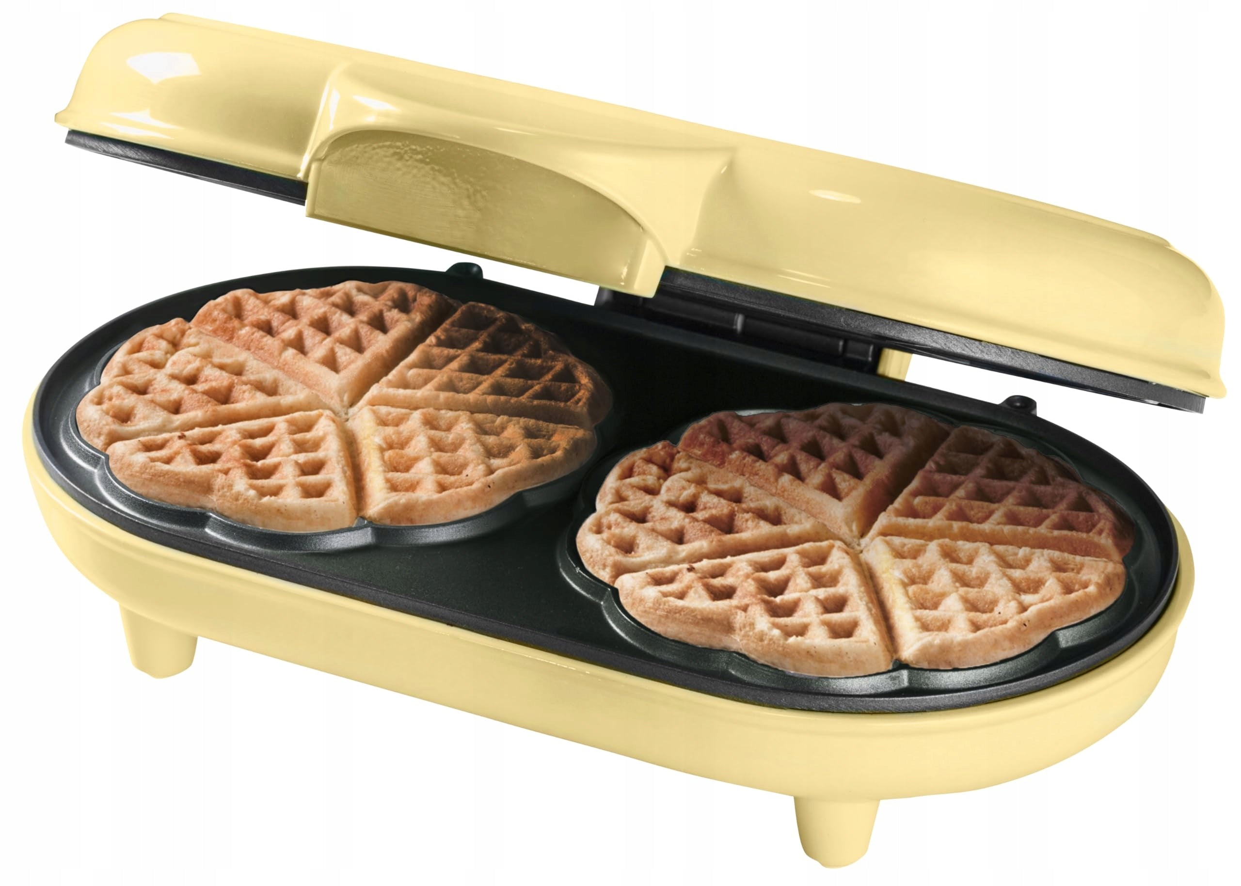 Bestron ADWM1000V Double Heart Waffle Iron 1000W Yellow Power rating 1000 W