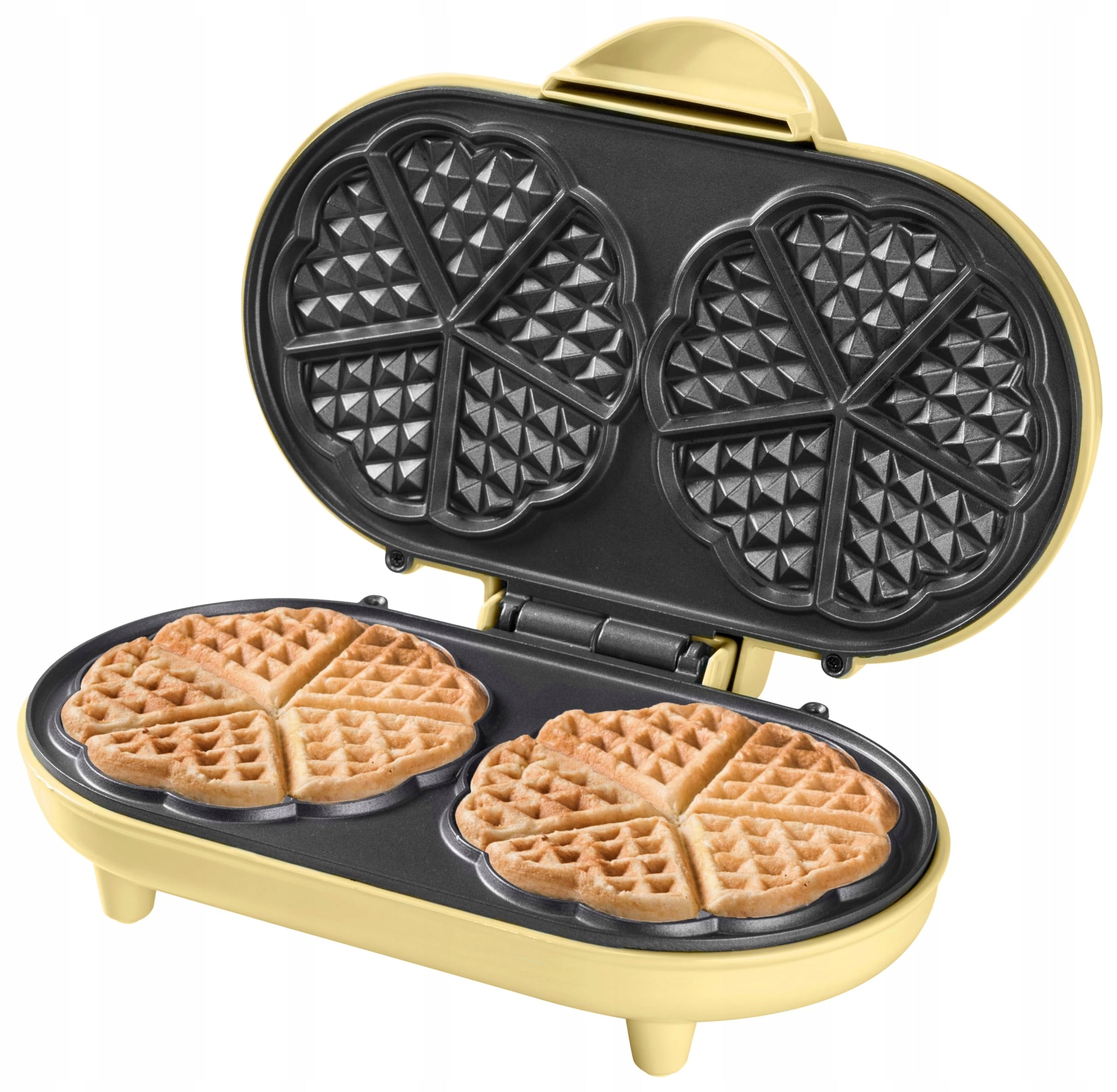 Bestron ADWM1000V Double Heart Waffle Iron 1000W Yellow