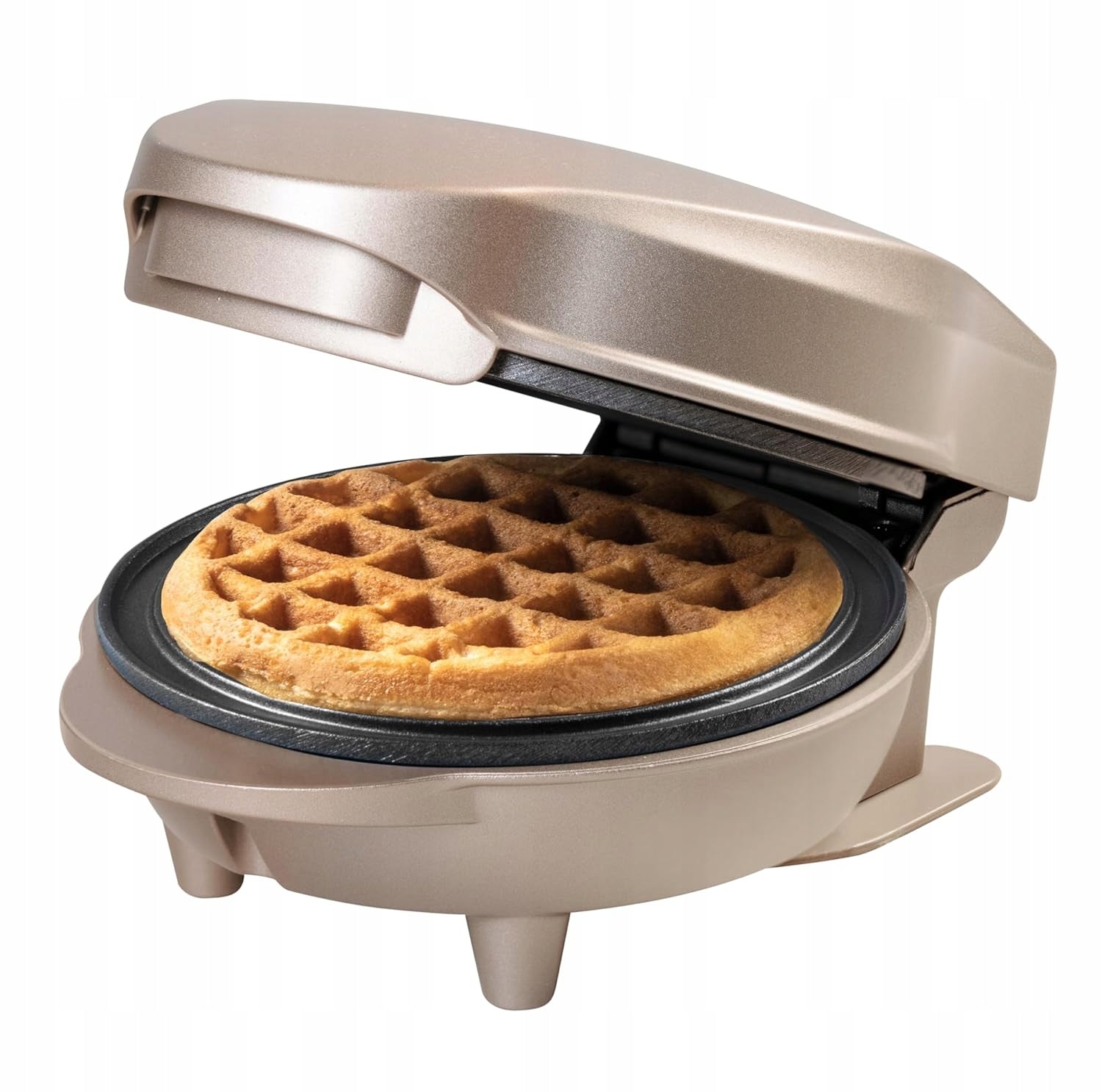 Bestron Mini waffle iron with non-stick coating light beige