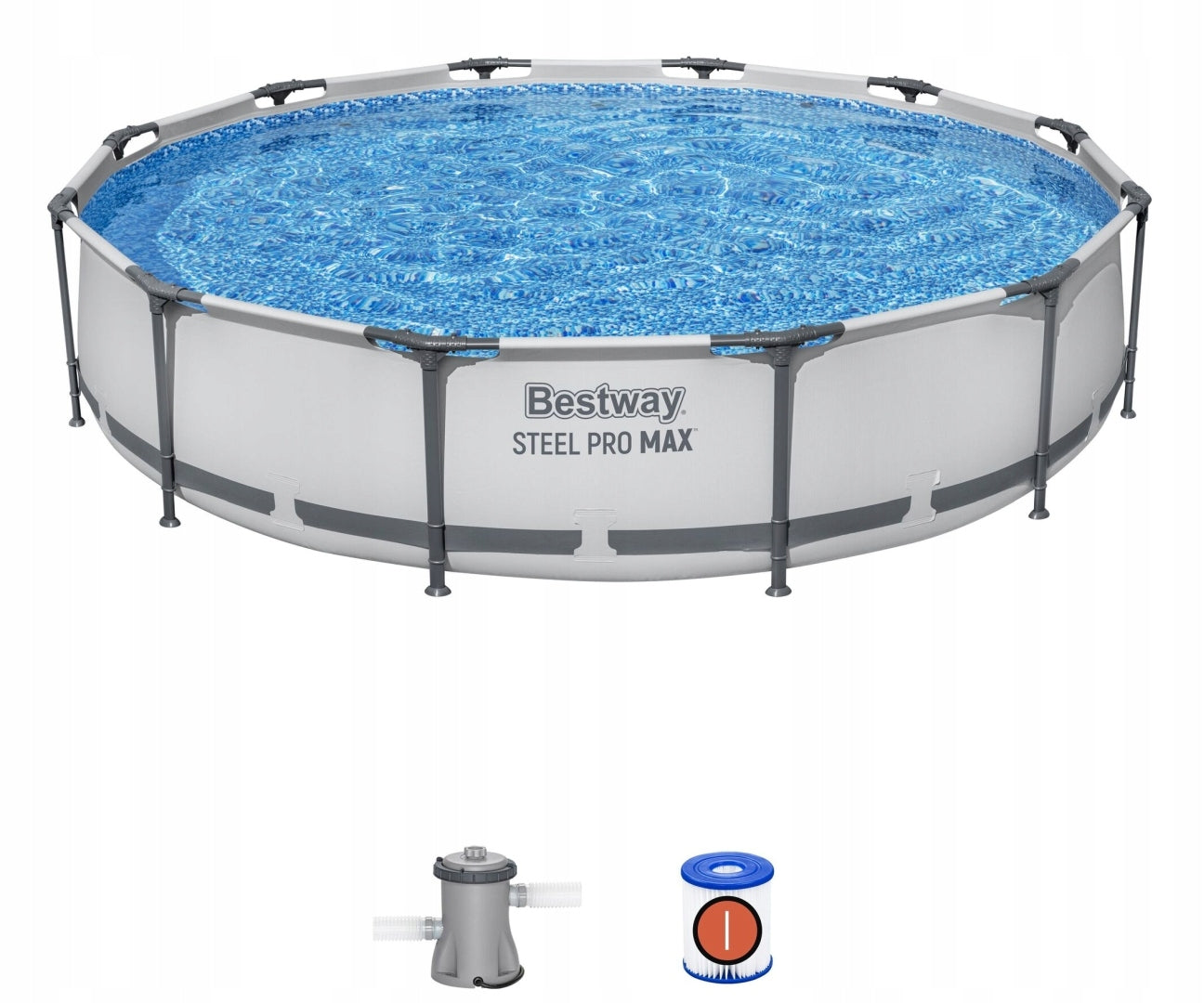Bestway 56416 STEEL PRO MAX RACK POOL WITH FILTER PUMP 3.66m Brand Bestway