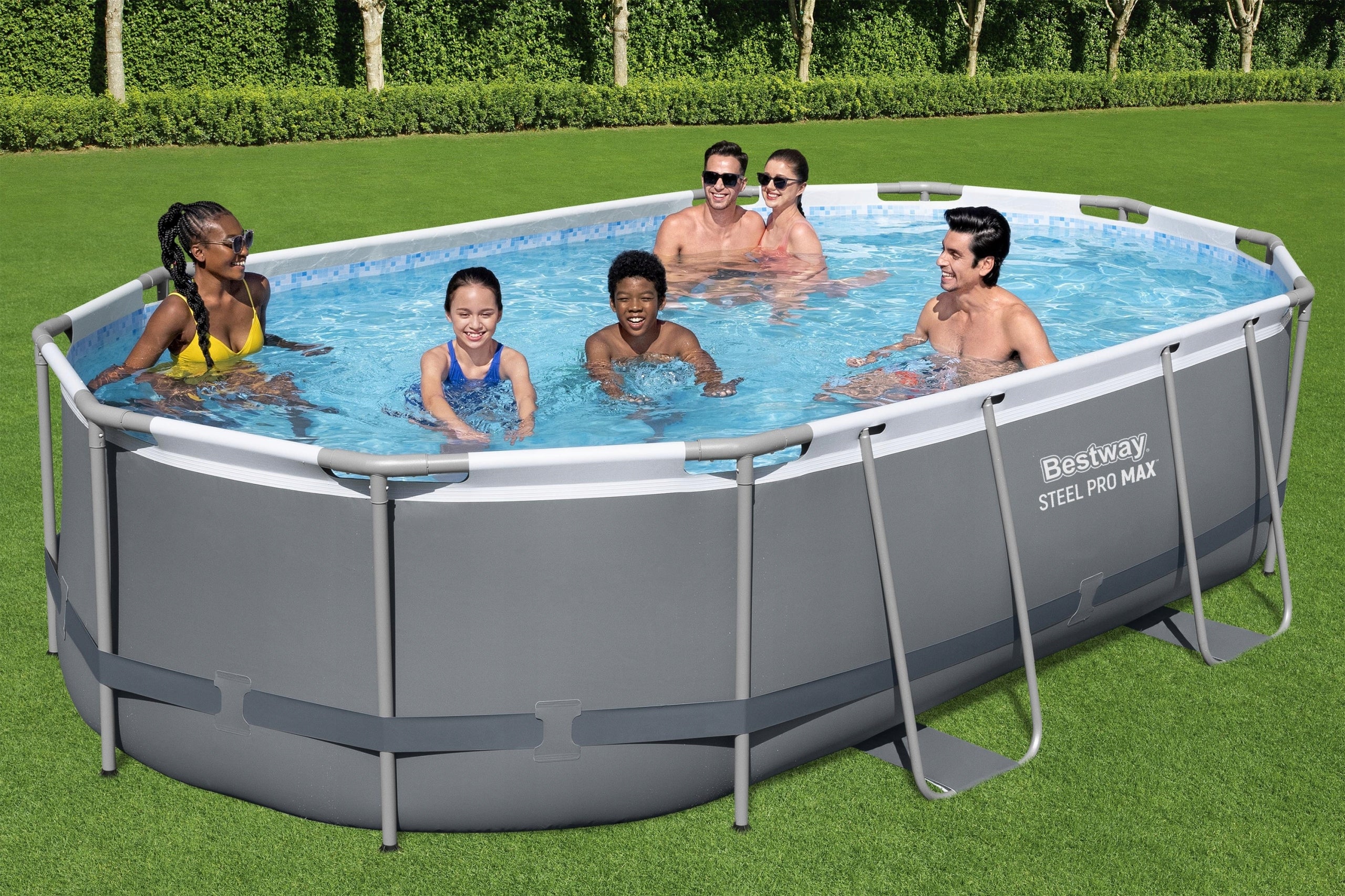 Bestway 56448 Garden Pool 488x305x107cm Cover Ladder Pump Height 107 cm