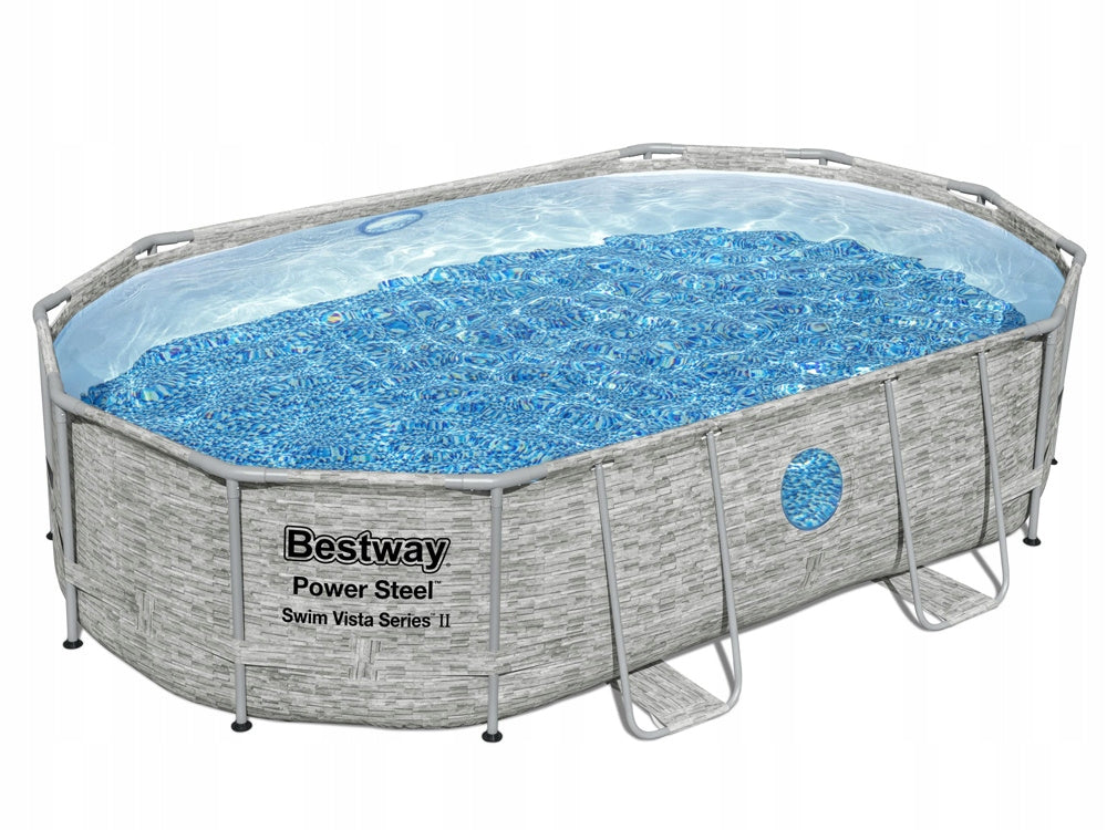 Rahmenpool Bestway Power Steel Swim Vista Oval 488x305x107 cm, mit Filter