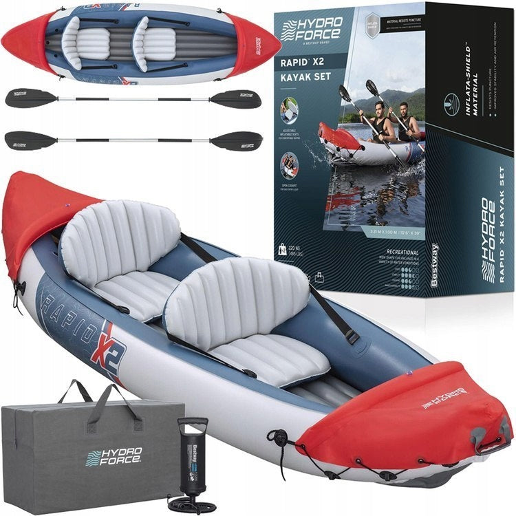 Bestway Inflatable 2-person kayak LITE-RAPID X2 + paddles max 160kg 65077
