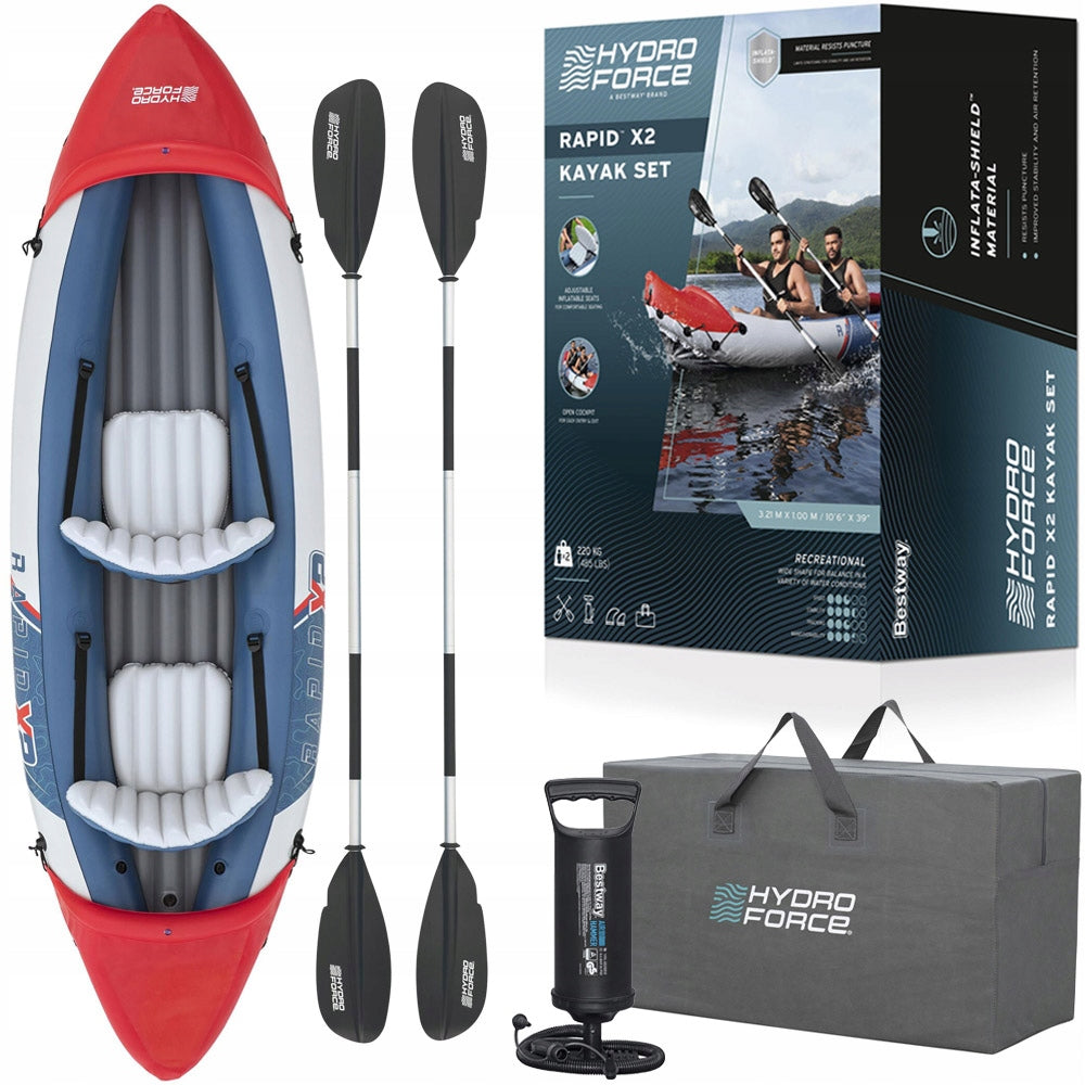 Bestway Inflatable 2-person kayak LITE-RAPID X2 + paddles max 160kg 65077