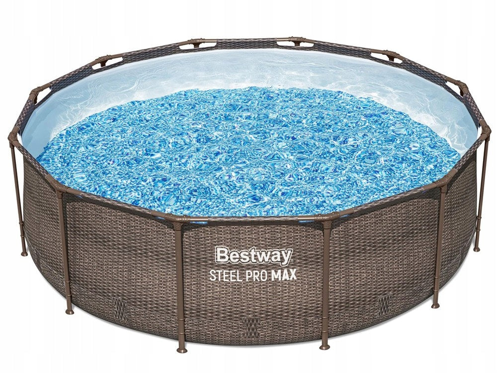 Bestway: MYKONOS LUX fémvázas rattan medence létrával és vízforgatóval - Brand Bestway