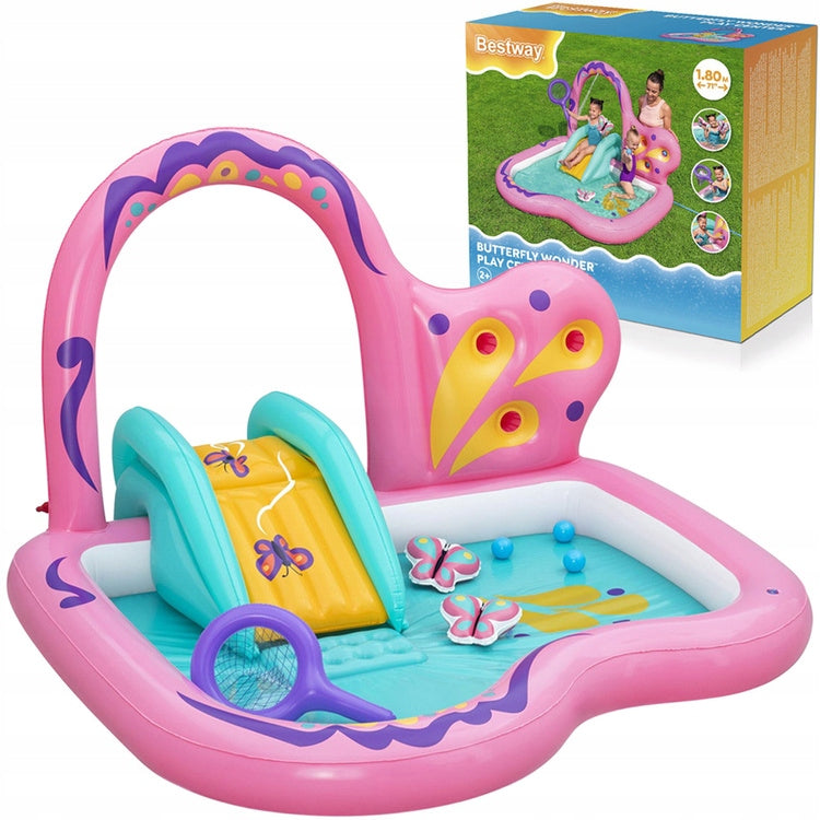 Bestway Water playground BUTTERFLY 180x180x117cm + slide 6941607395066