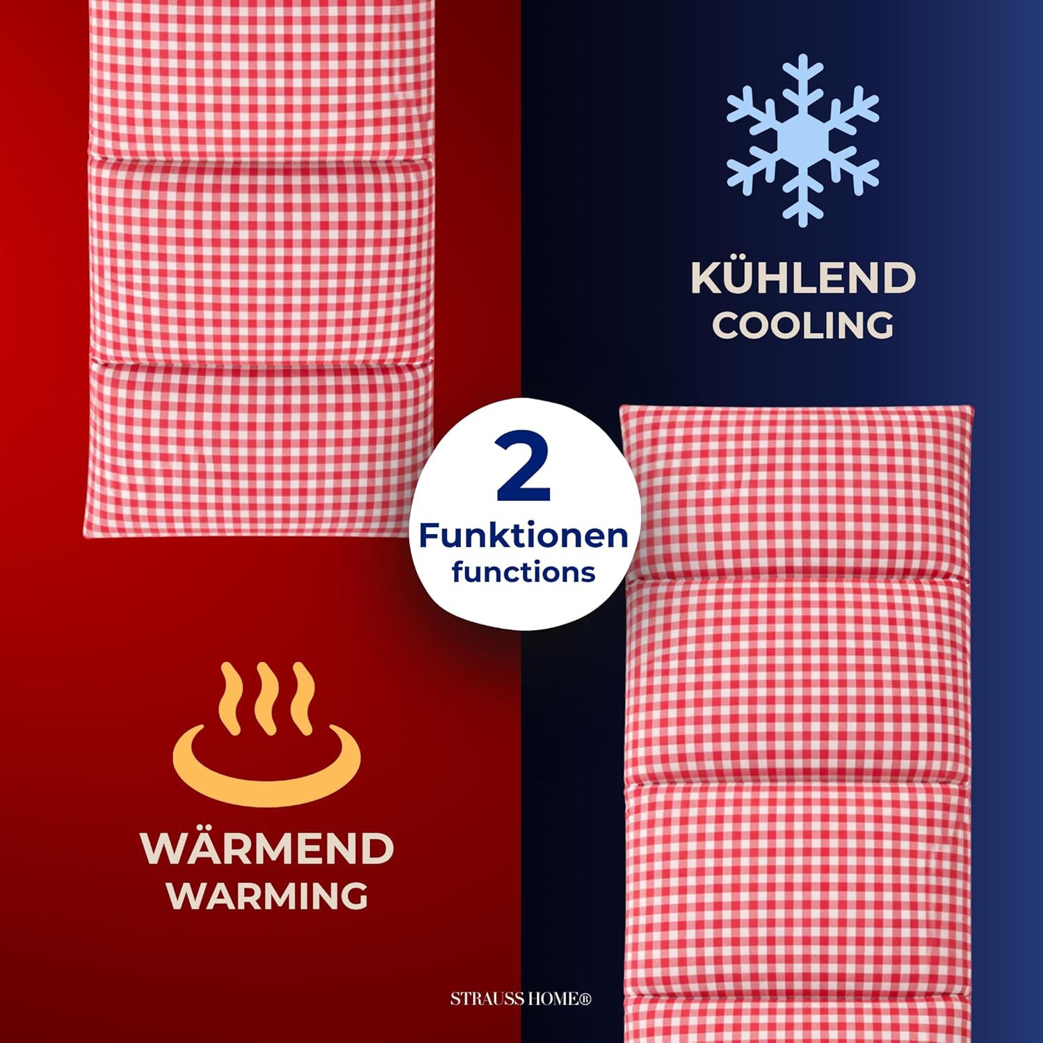 Besuche den Strauss Home Heating Cushion 50x20cm Red Vintage Medical device no