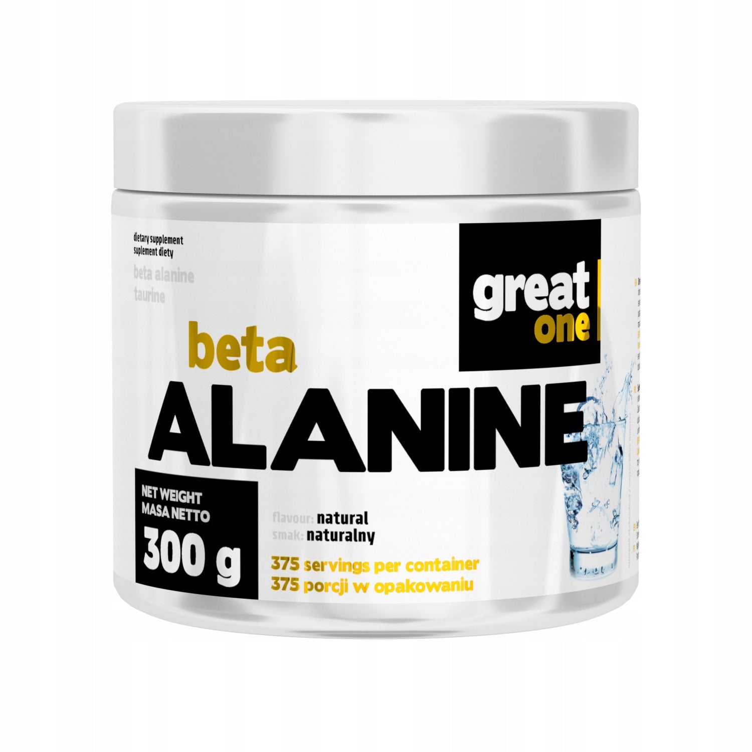 Beta Alanina Intense naural 300g with taurine Great One POWDER Packaging status original