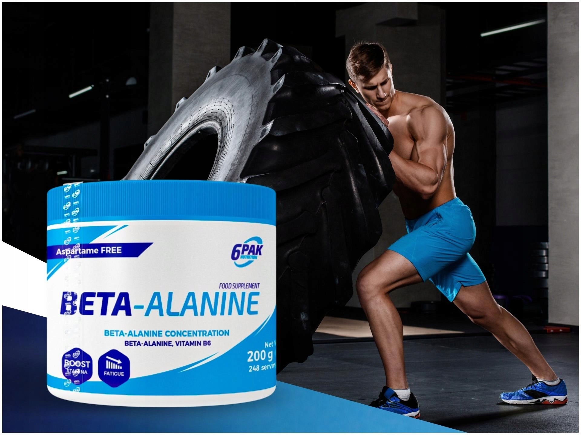 Beta Alanine 6PAK 200g Pre-workout Powder Pre Workout Gym Packaging status original