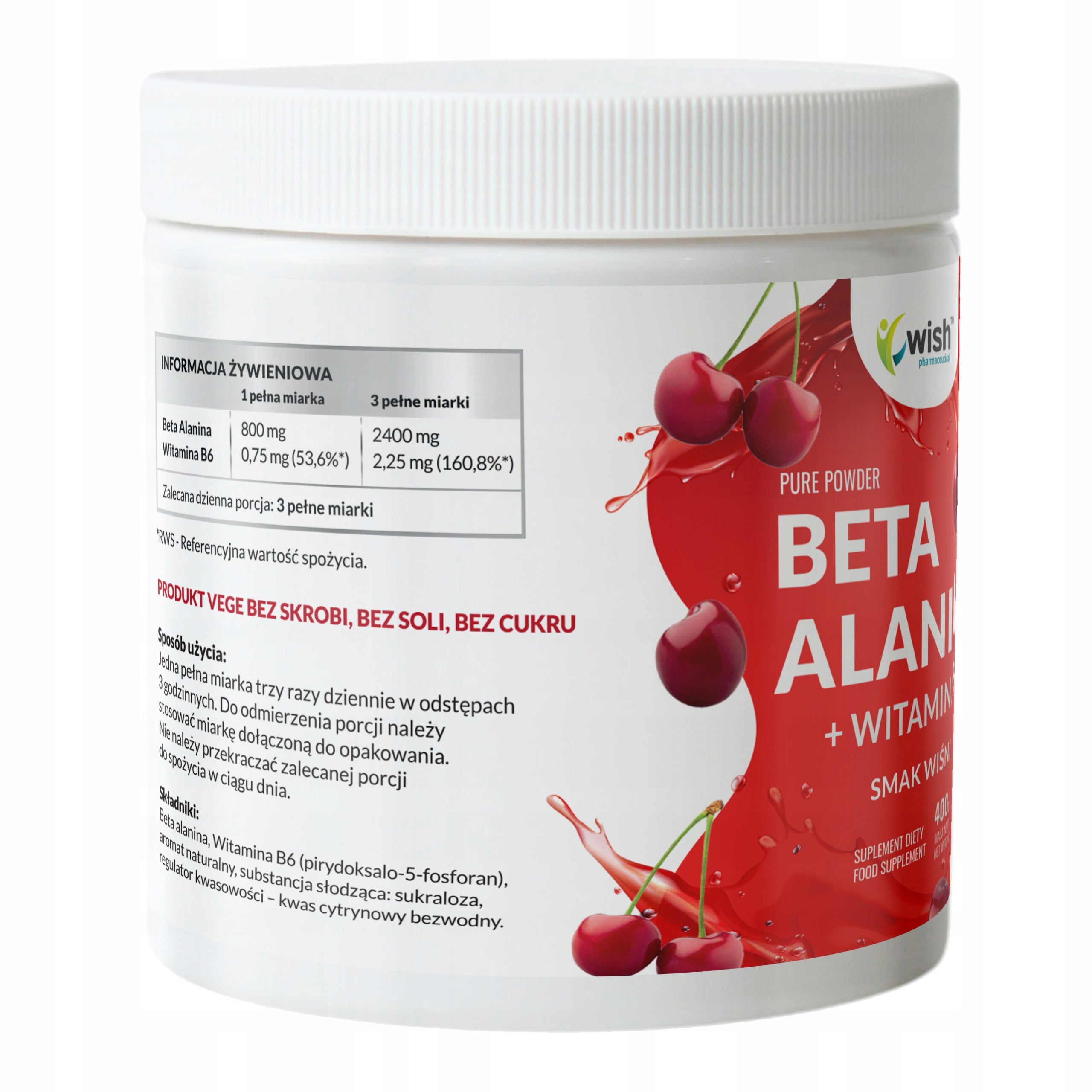 Beta Alanine 800g taste cherry STRENGTH PUMP STIMULATION ENERGY STRENGTH Expiration date not specified