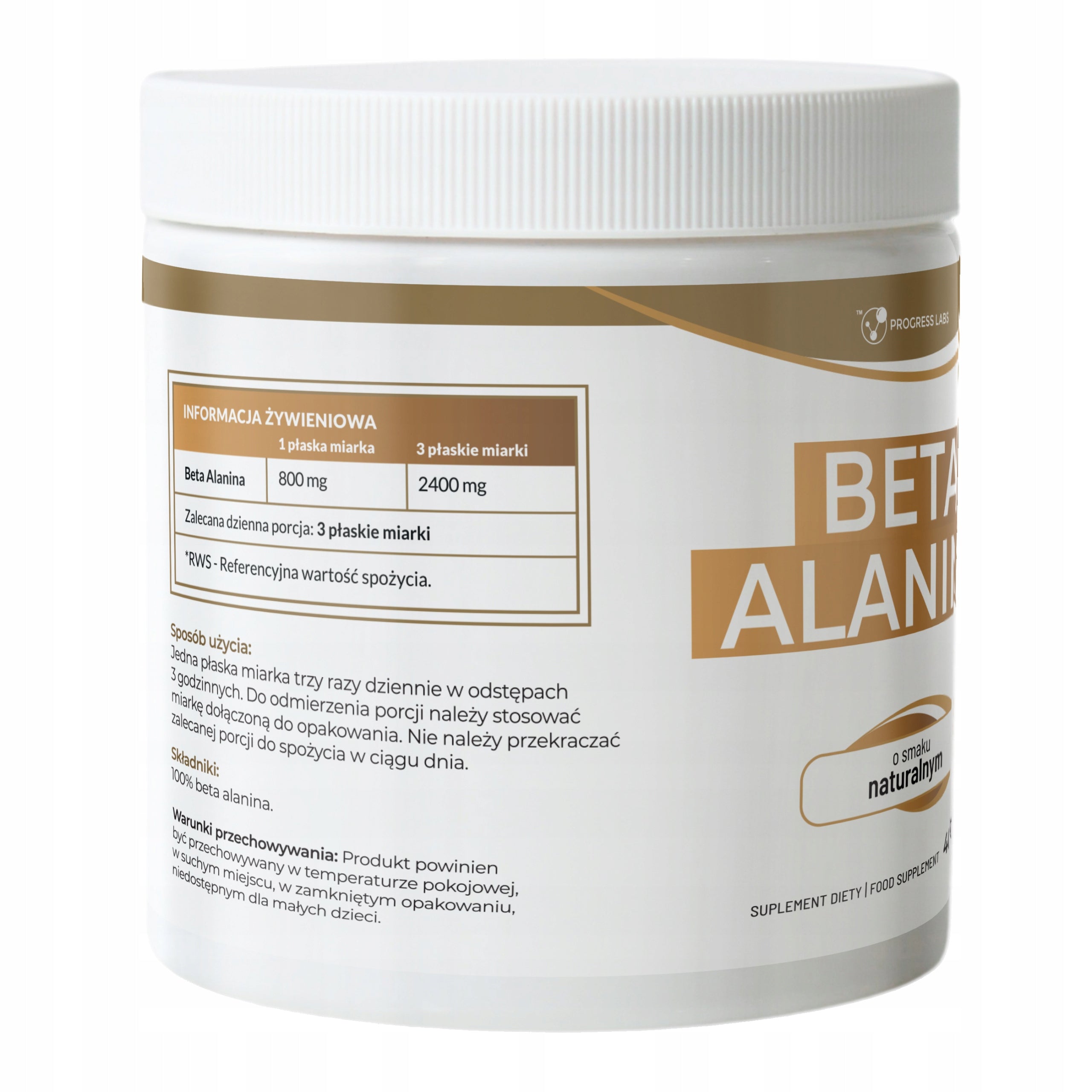 Beta Alanine Natural Taste Muscle Regeneration Pre-workout 400 g Packaging status original