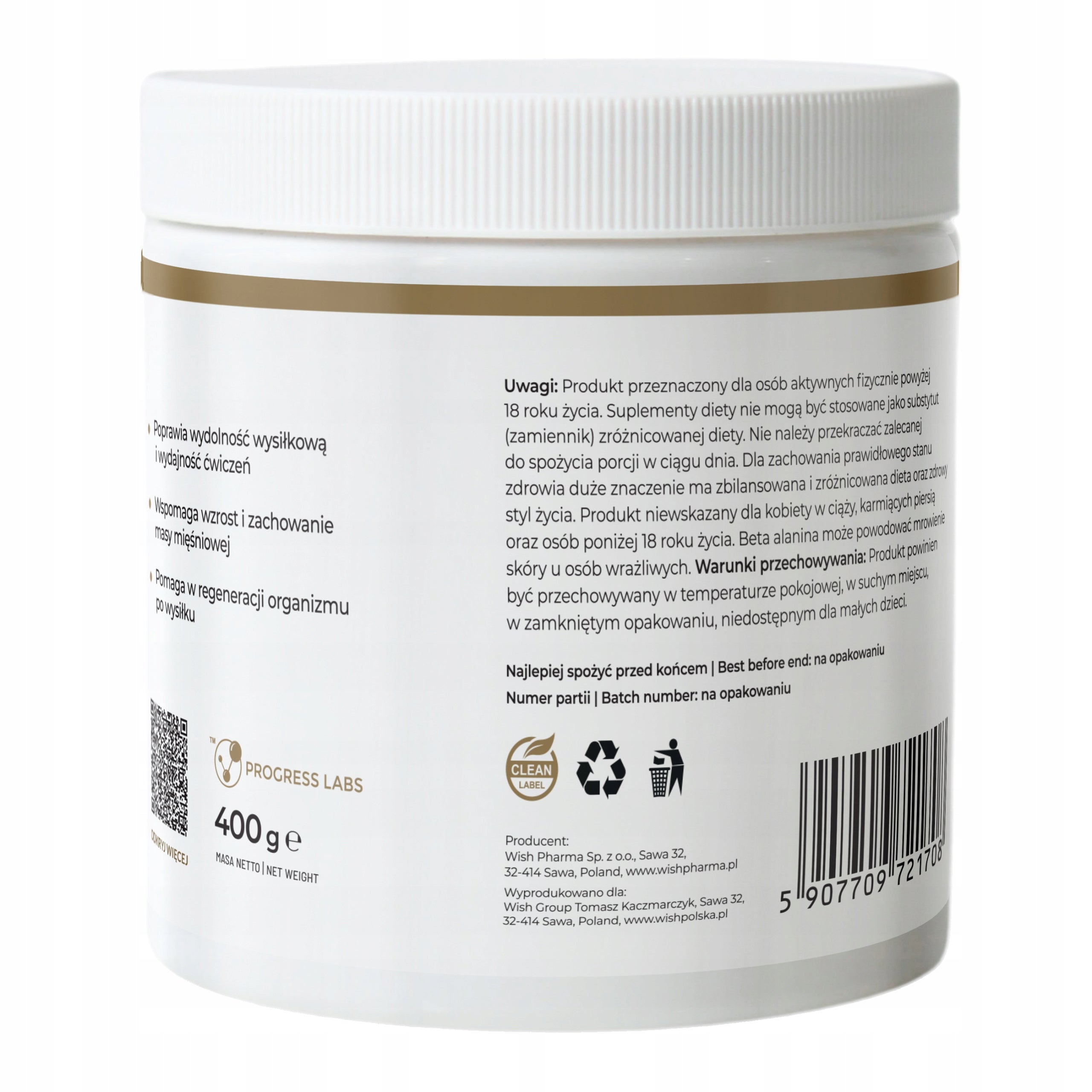Beta Alanine Orange Flavour Powder Pre-Workout Wit B6 Energy 800 g Expiration date not specified
