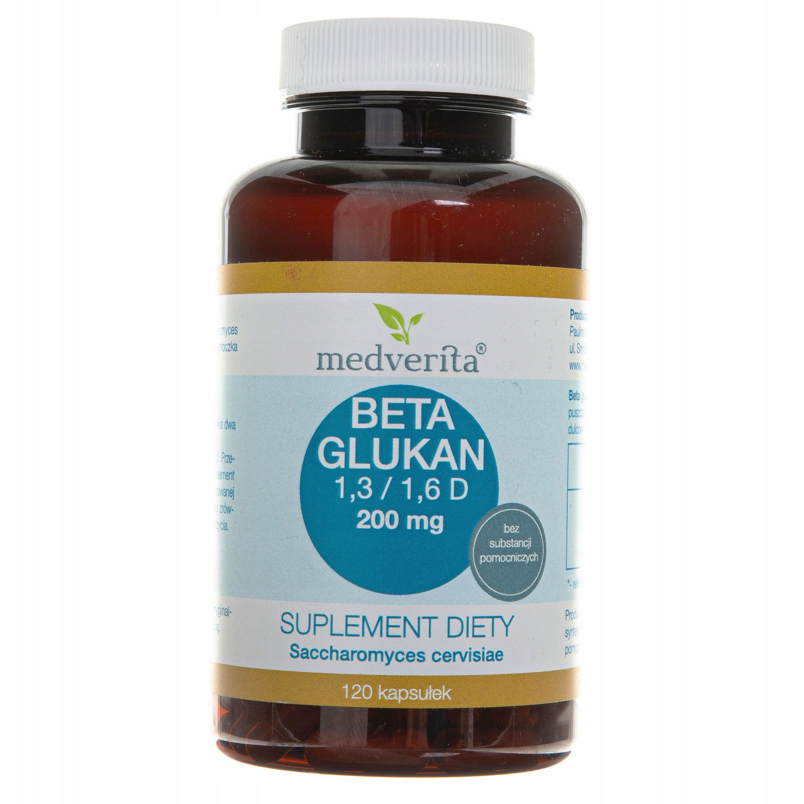 Beta Glucan 1,3 / 1,6 D 200 mg Medverita Resistance Cholesterol 120 kaps Manufacturer code Medverita Beta Glukan 200mg kapsułki 120 szt