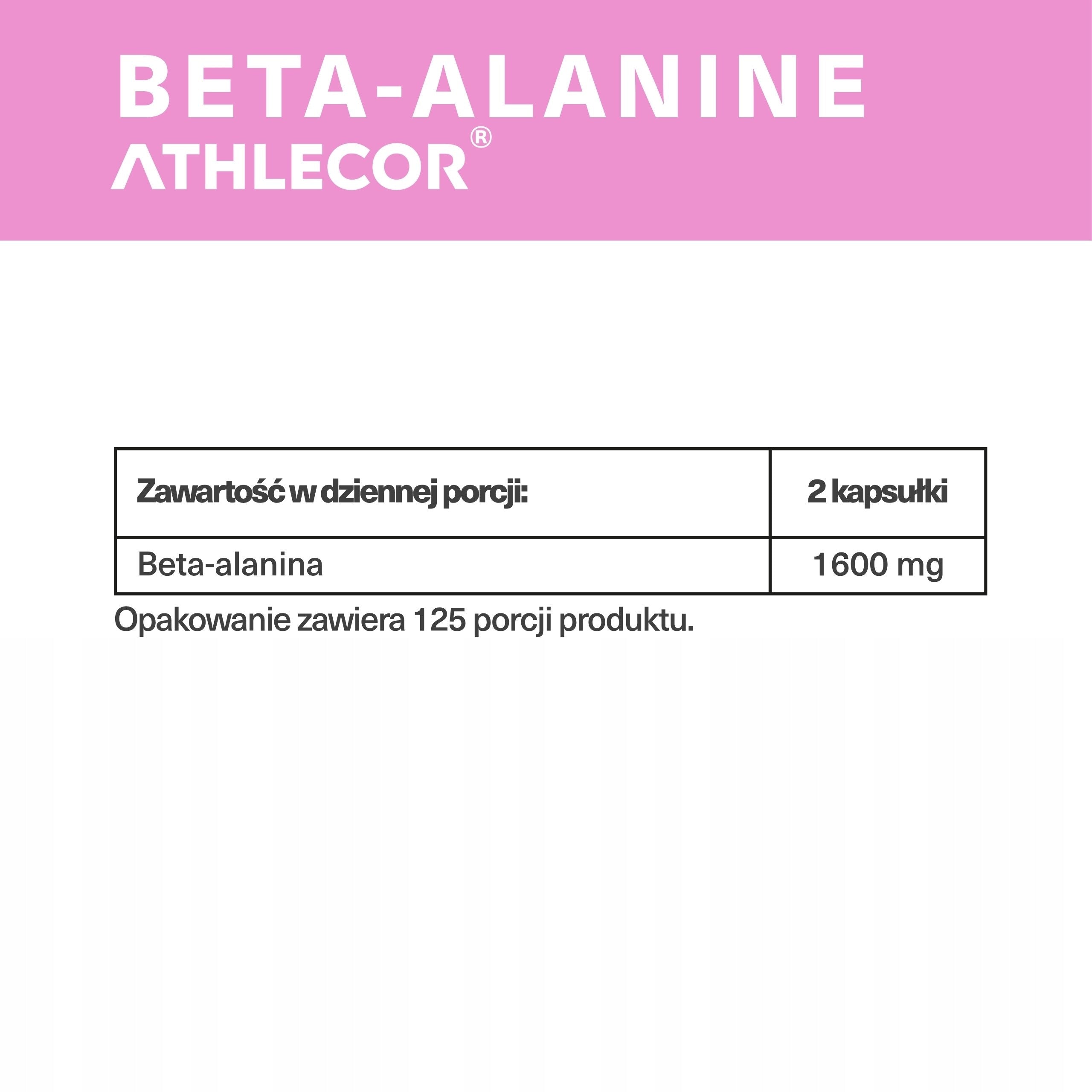 Beta-alanine ATHLECOR 250 capsules of 800mg for athletes Manufacturer code 5906818386068