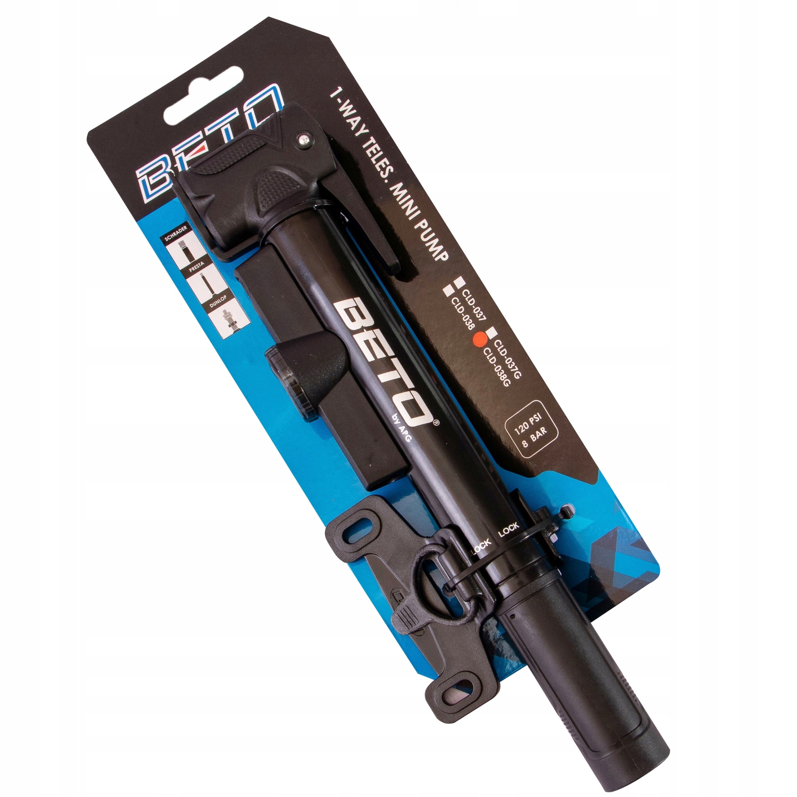 Beto CLD-038G bicycle pump pressure gauge AV/DV/FV for inner tube bike Color black