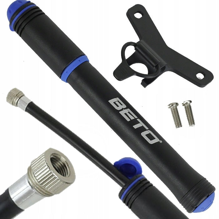 Beto bicycle pump with hose car valve AV presta FV + handle