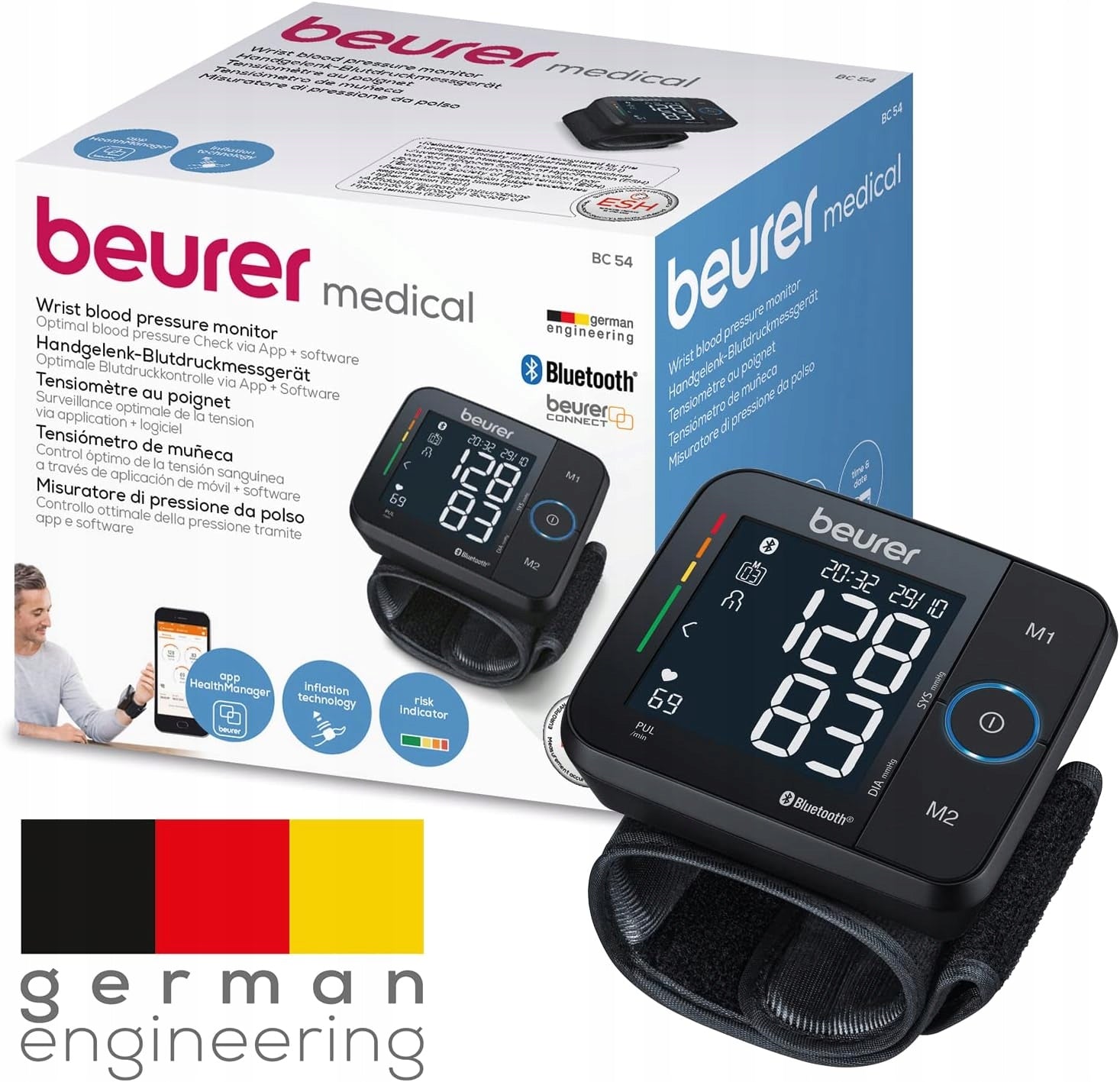Beurer BC54 Wrist Blood Pressure Monitor with Health App Medical device no