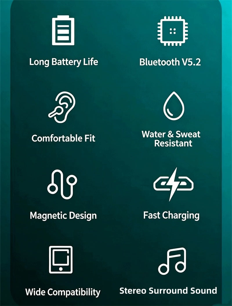 Bezprzewodowe słuchawki Bluetooth, paski na szyję, uniwersalne Manufacturer code dipusi208