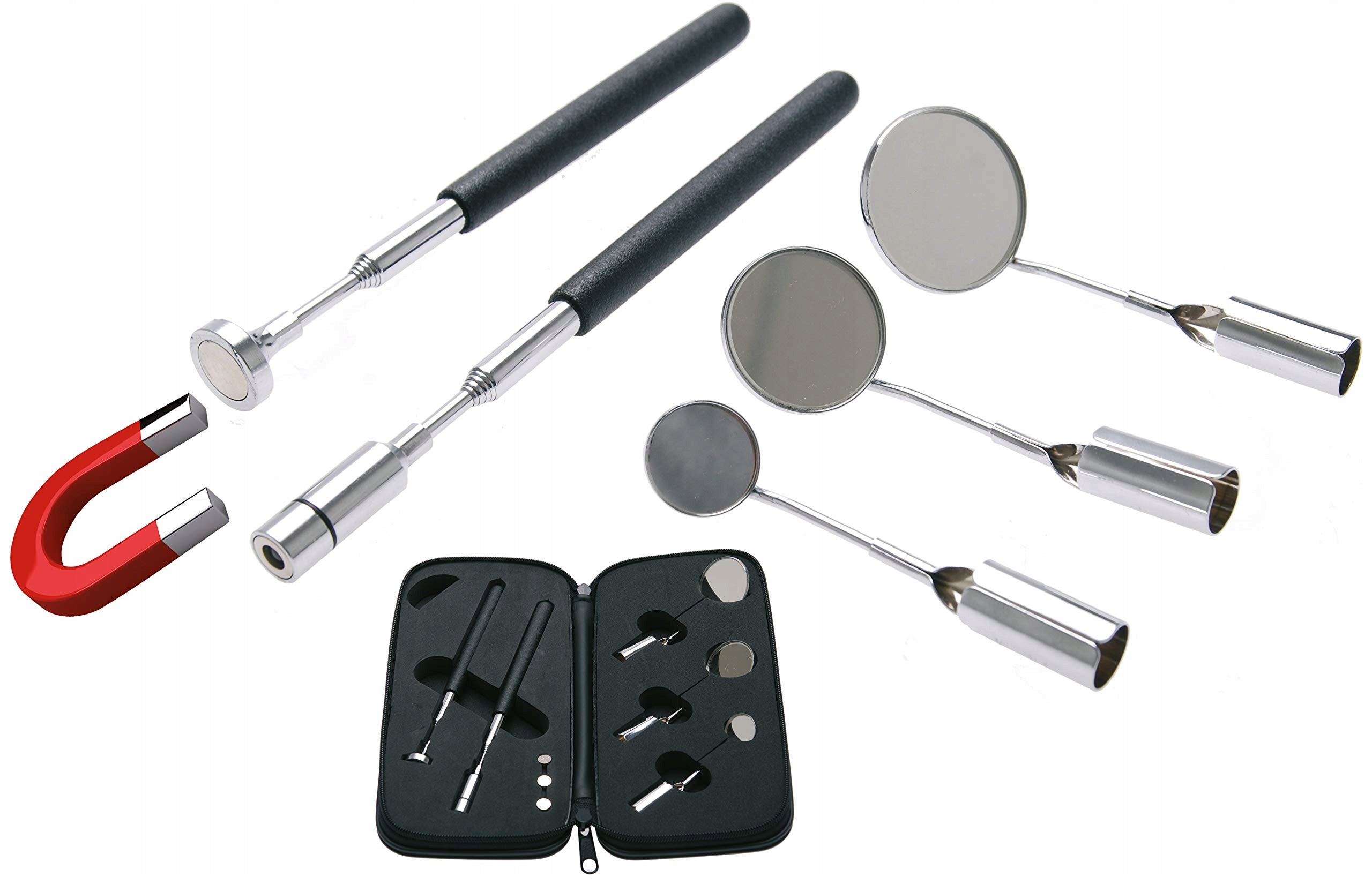 Bgs 3095 Set of magnetic grippers Led and inspection mirrors