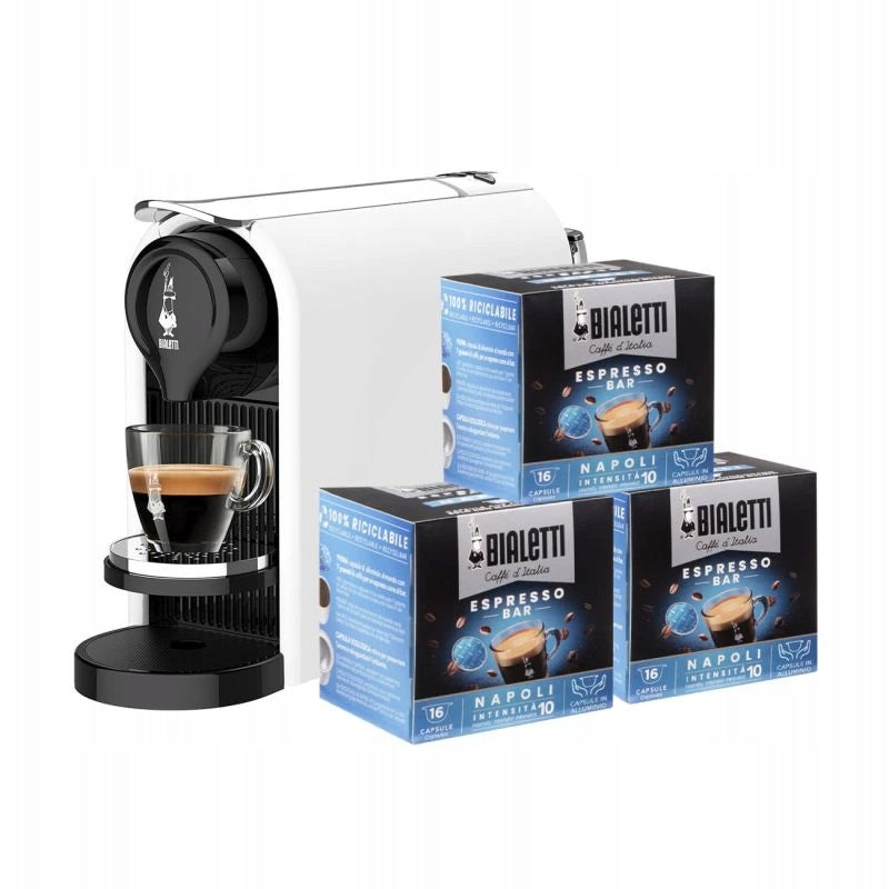 Bialetti capsule machine Gioia Plus White + 48pcs NAPOLI capsules