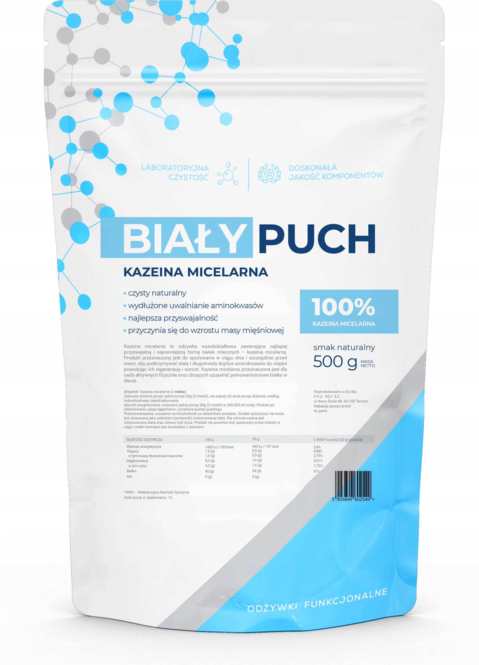 Biały Puch Micellar Casein Night Protein Conditioner Protein Mass 500g
