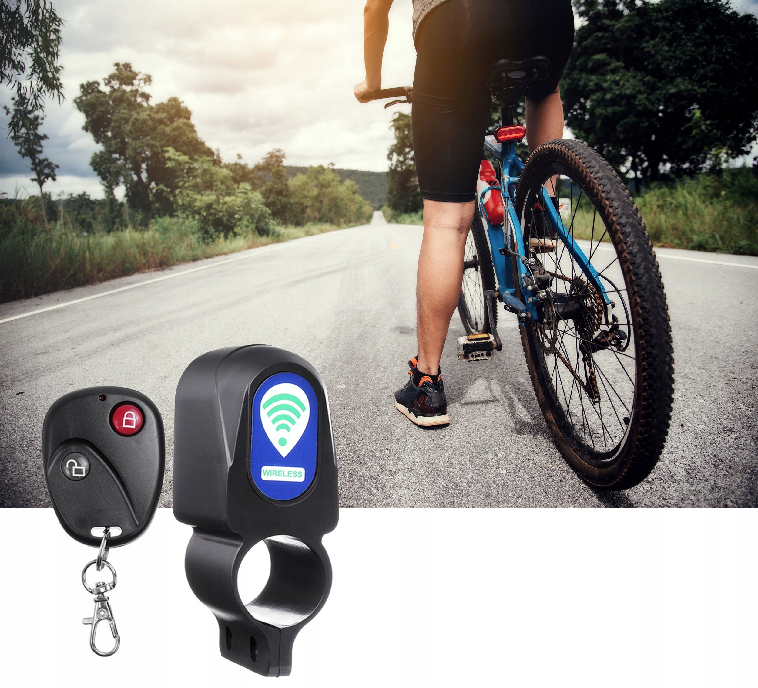 Bicycle Alarm For Bike Motor With Remote Control Frame Protection 110 dB Color black
