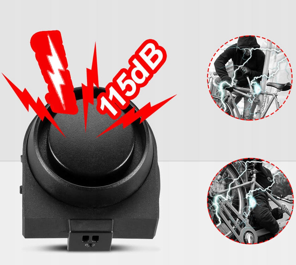 Bicycle Alarm for Bicycle Alarm with Remote Control Lamp Bicycle Lamp Rear Model Alarm rowerowy na pilot z lampką na tył