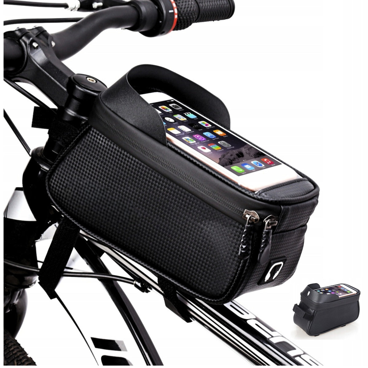 Bicycle Bag Phone Pouch 7" Frame 2L Waterproof IPX5 Canopy Case XL