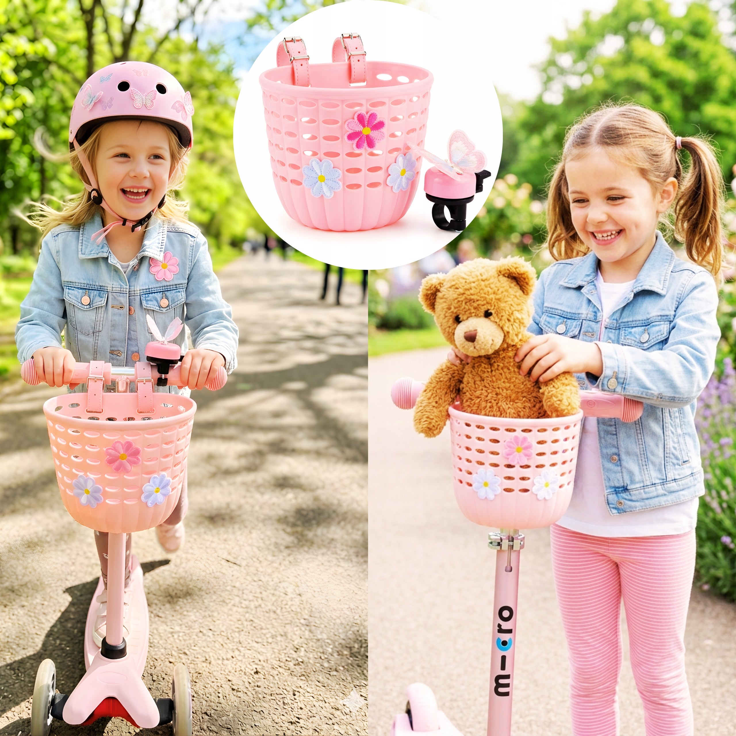 Bicycle Basket for Scooter Balance Bike BELL Set for Steering Wheel Packaging status original
