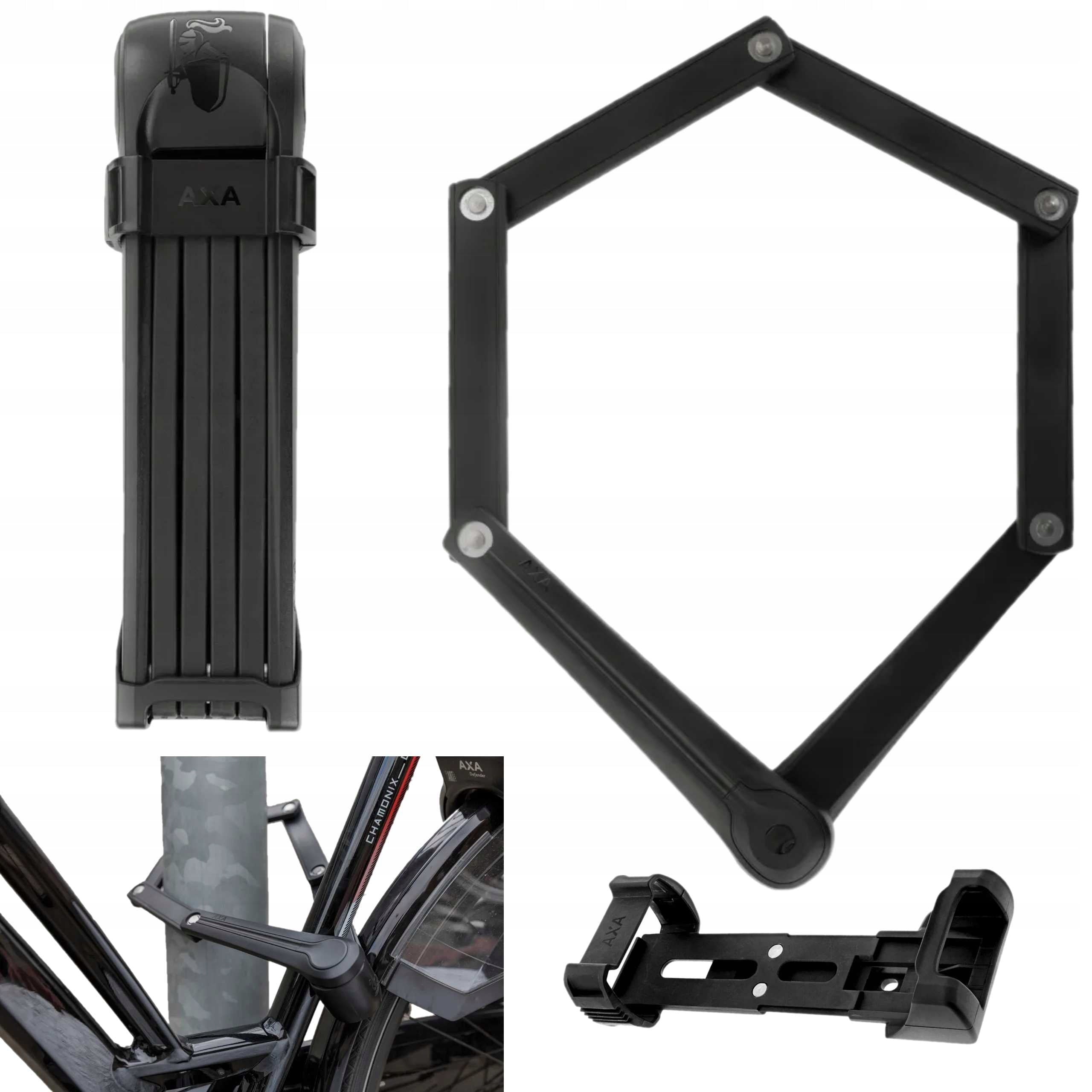 Bicycle Clasp AXA Fold 100 Folding Segment Clasp 100x7mm Black