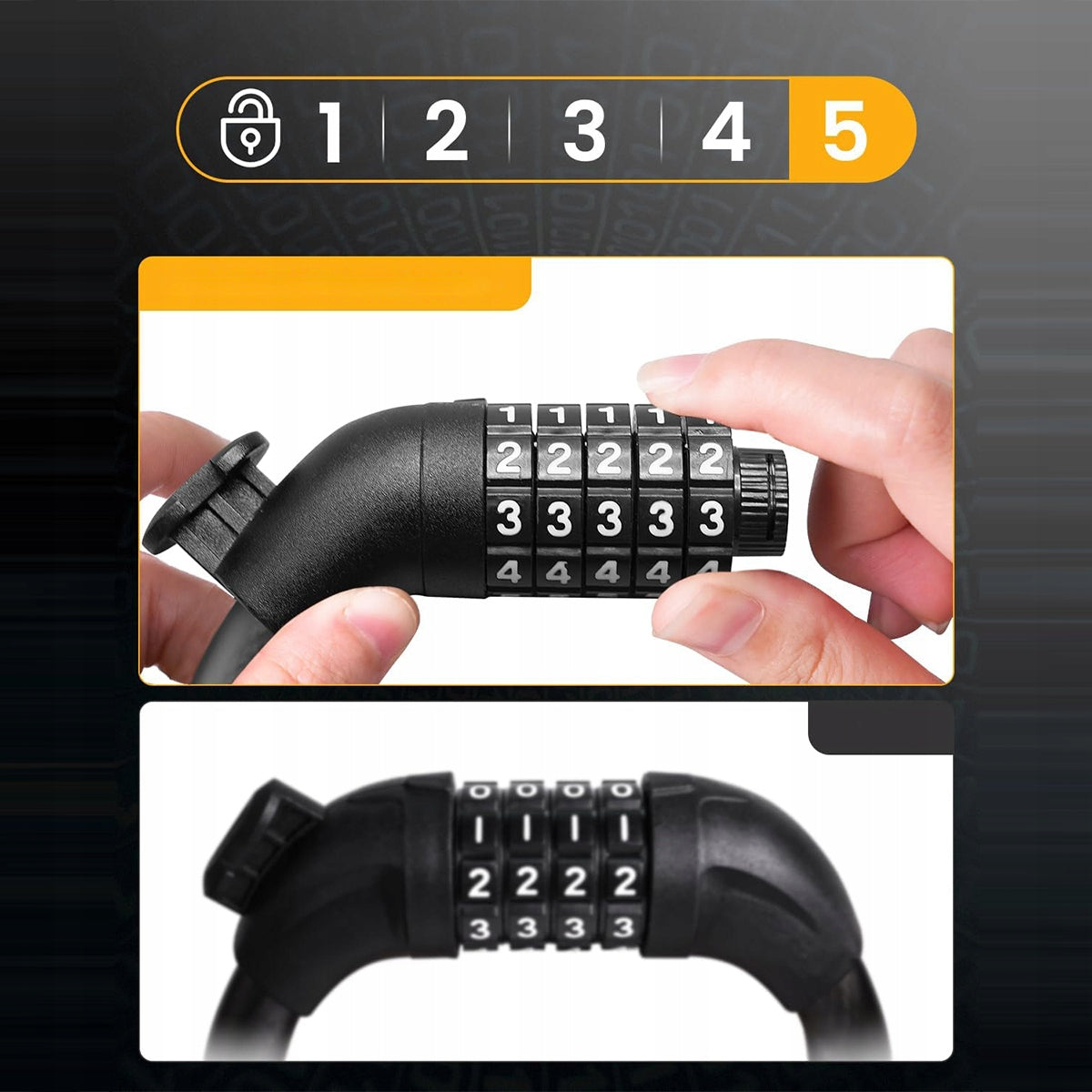 Bicycle Clasp Lock Bicycle Lock Cipher Cable Code Security EAN (GTIN) 6974065293162