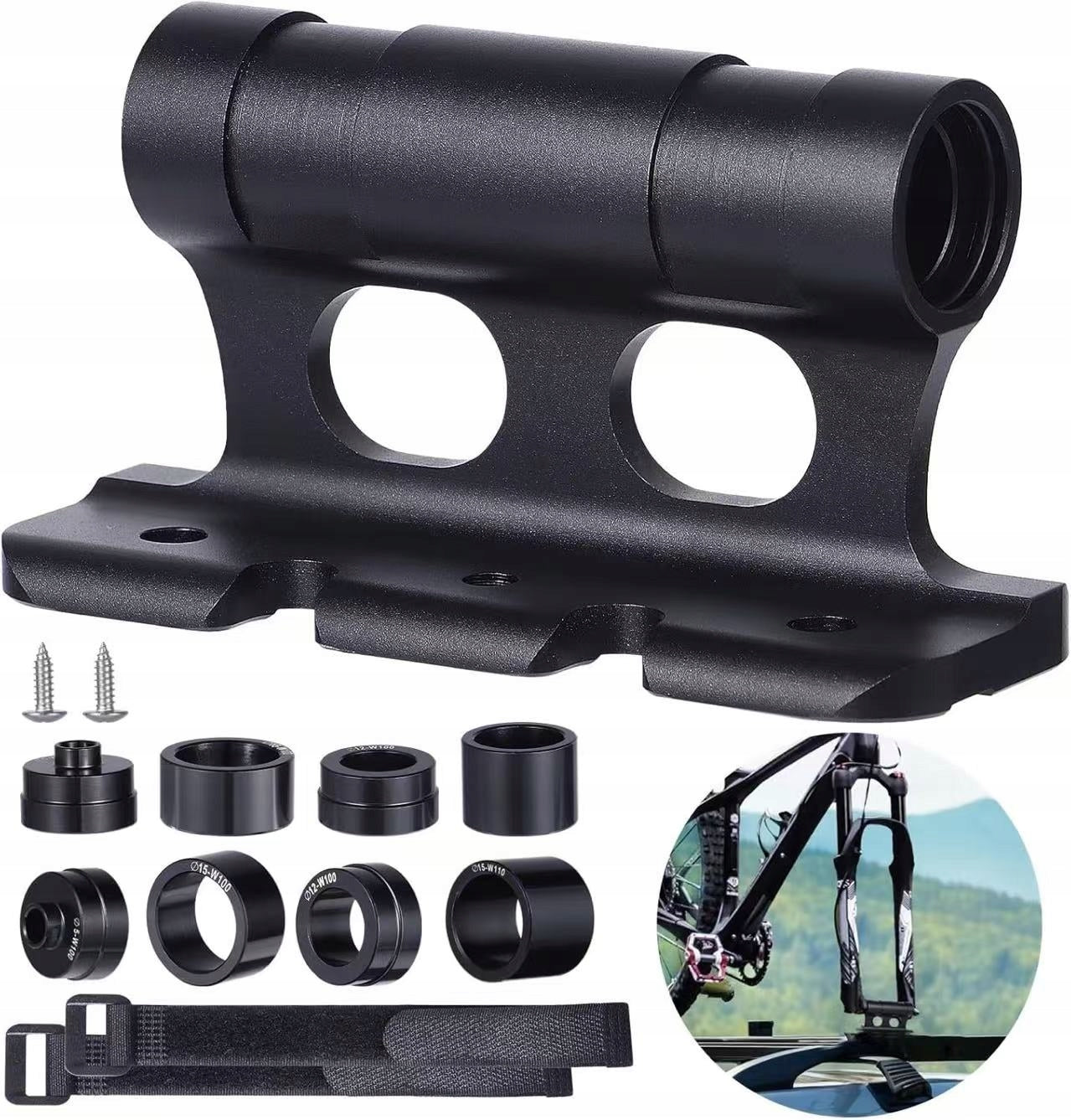 Bicycle Fork Holder for Roof Rack – Aluminum Adapter