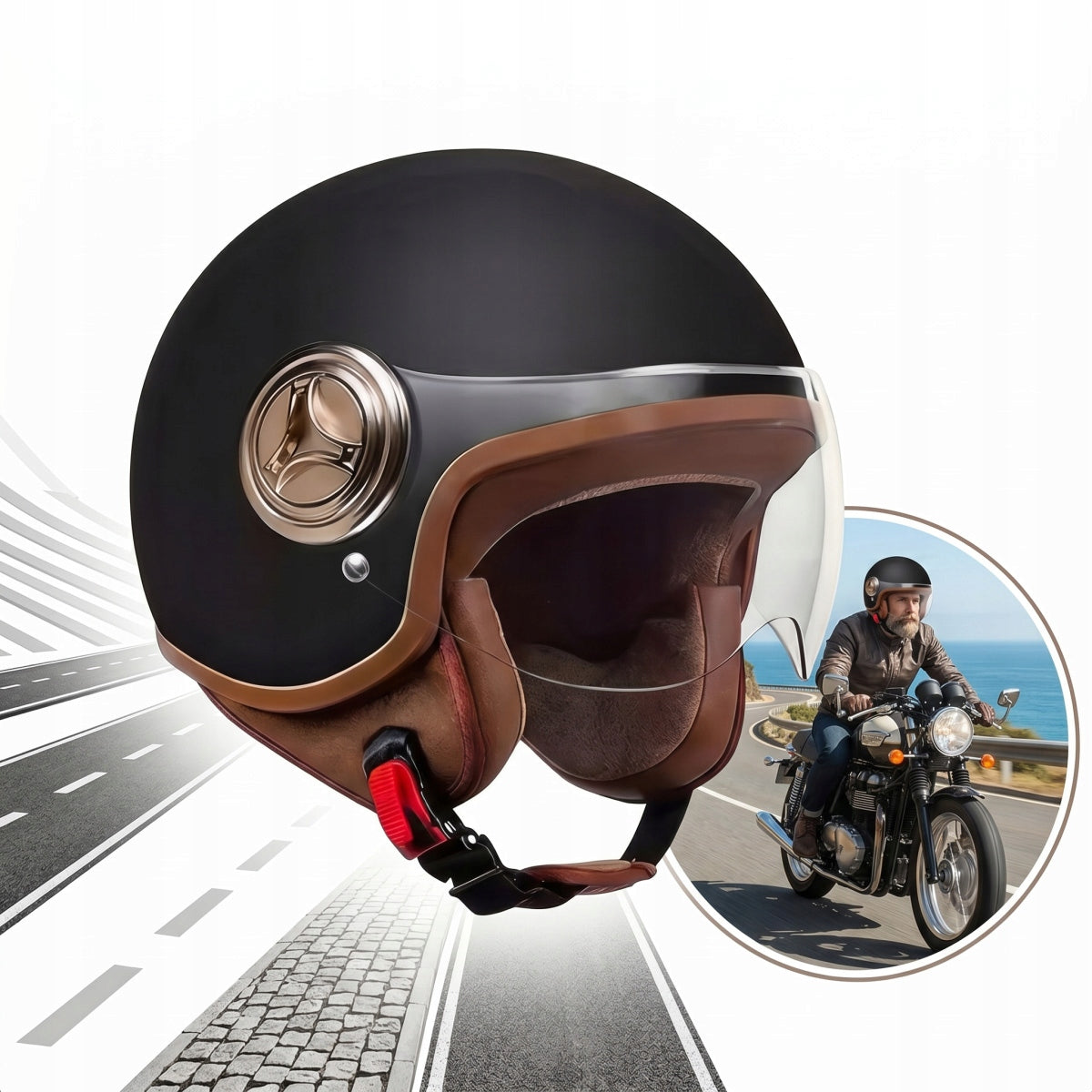 Bicycle Helmet Retro Fashion Harley Motorcycle Safety Half Helmet