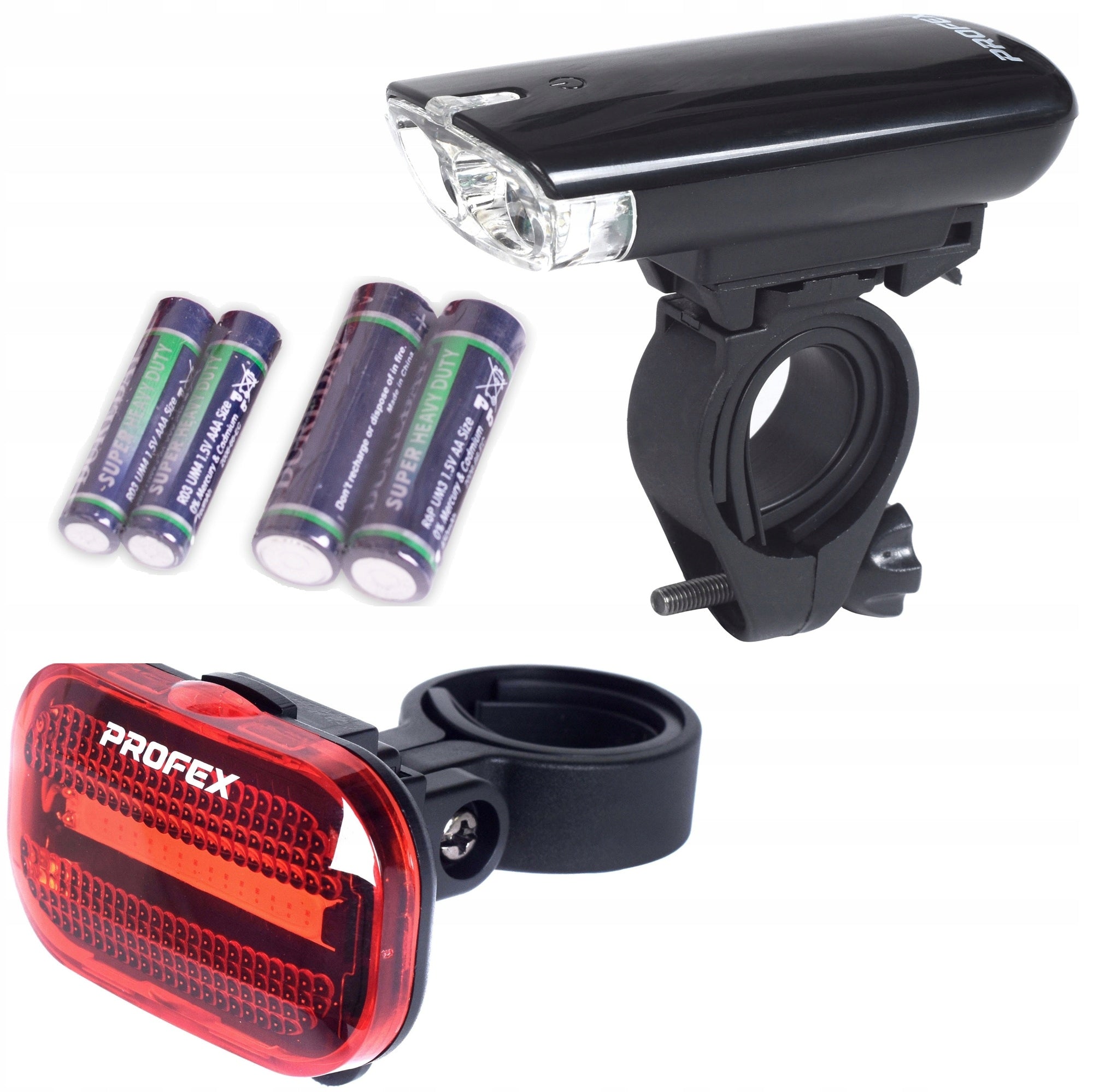 Bicycle Lamp Set for Bike Front + Rear LED