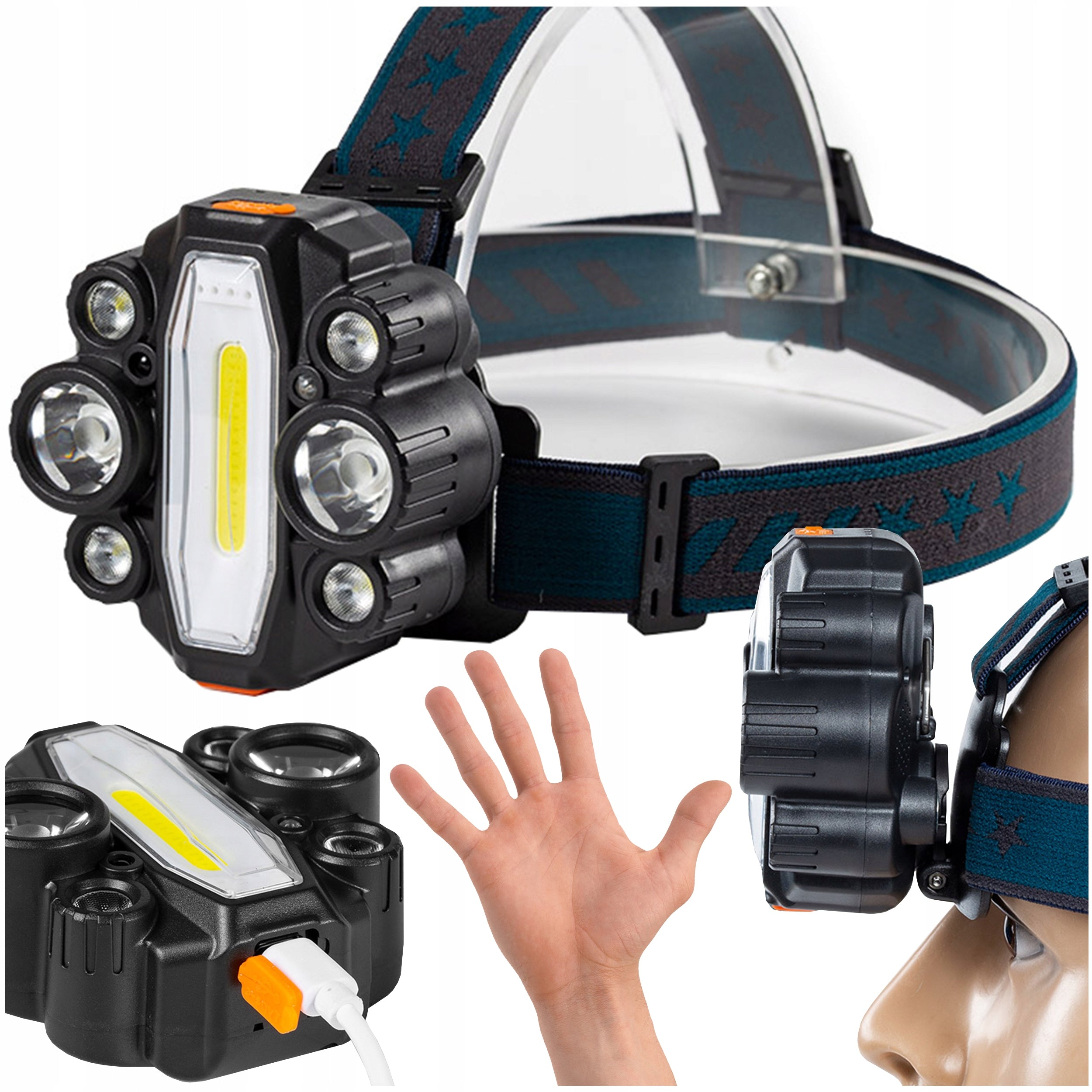Bicycle Light 4in1 Headlamp Workshop Lamp Headlight Magnet Packaging status original