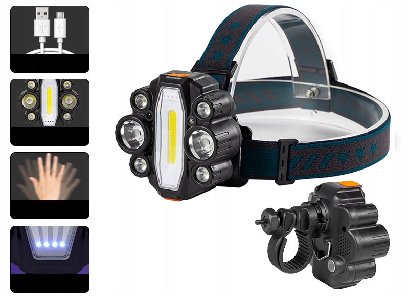 Bicycle Light 4in1 Headlamp Workshop Lamp Headlight Magnet