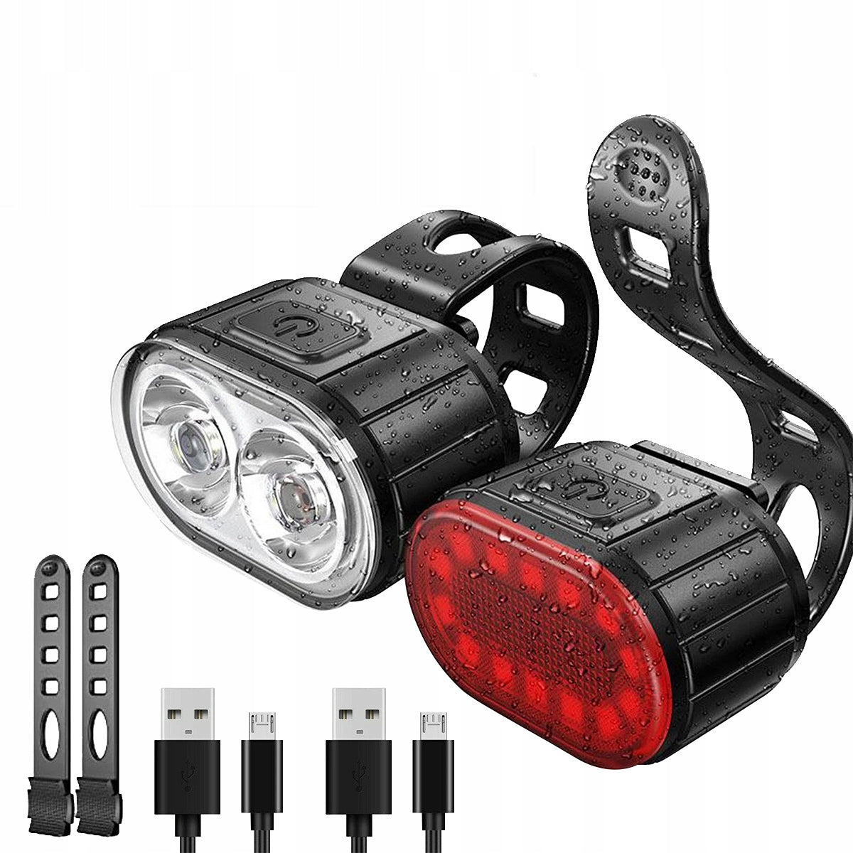 Bicycle Light Front REAR LED Bike Handlebar STRONG USB Packaging status original
