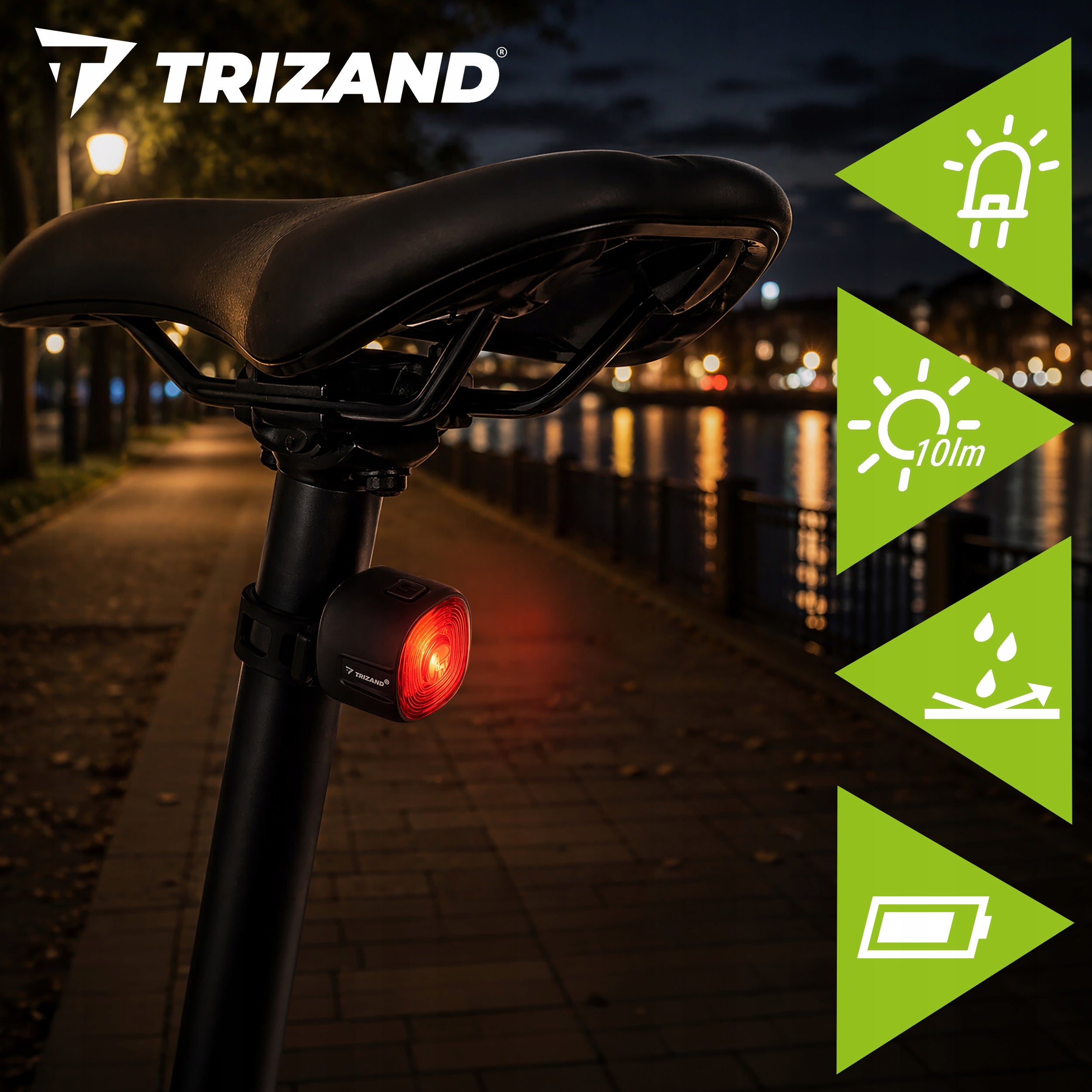 Bicycle Light Rear LED USB Strong Rear for Bicycle Waterproof Rechargeable Manufacturer code Lampka rowerowa czerwona Trizand