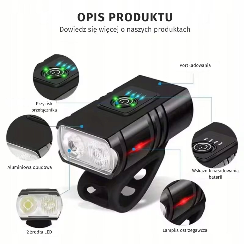 Bicycle Lighting Bicycle Steering Wheel AY-804 Rechargeable Powerful USB Manufacturer code VIO-AY-804