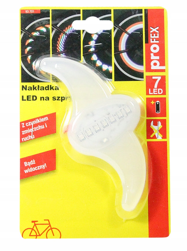Bicycle Lighting for Spokes 7 LED 12 Different Designs PROFEX